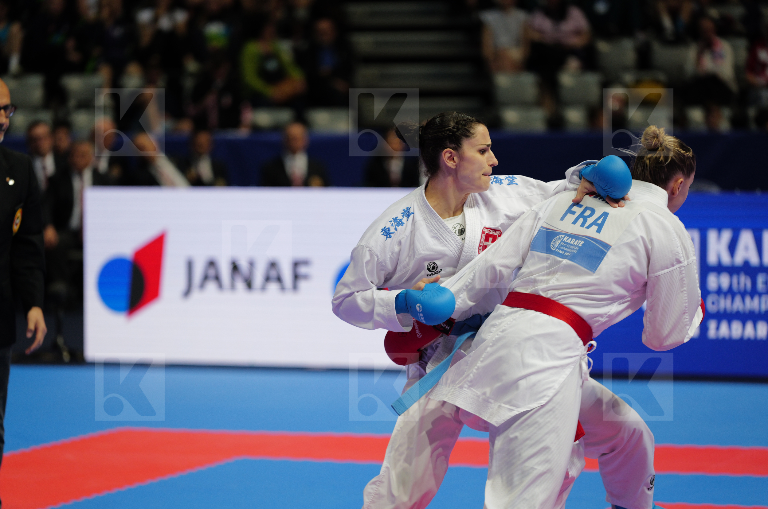 AGIER ALIZEE (FRANCE) vs QUIRICI ELENA (SWITZERLAND) in Female Kumite -68 Kg - Final bout