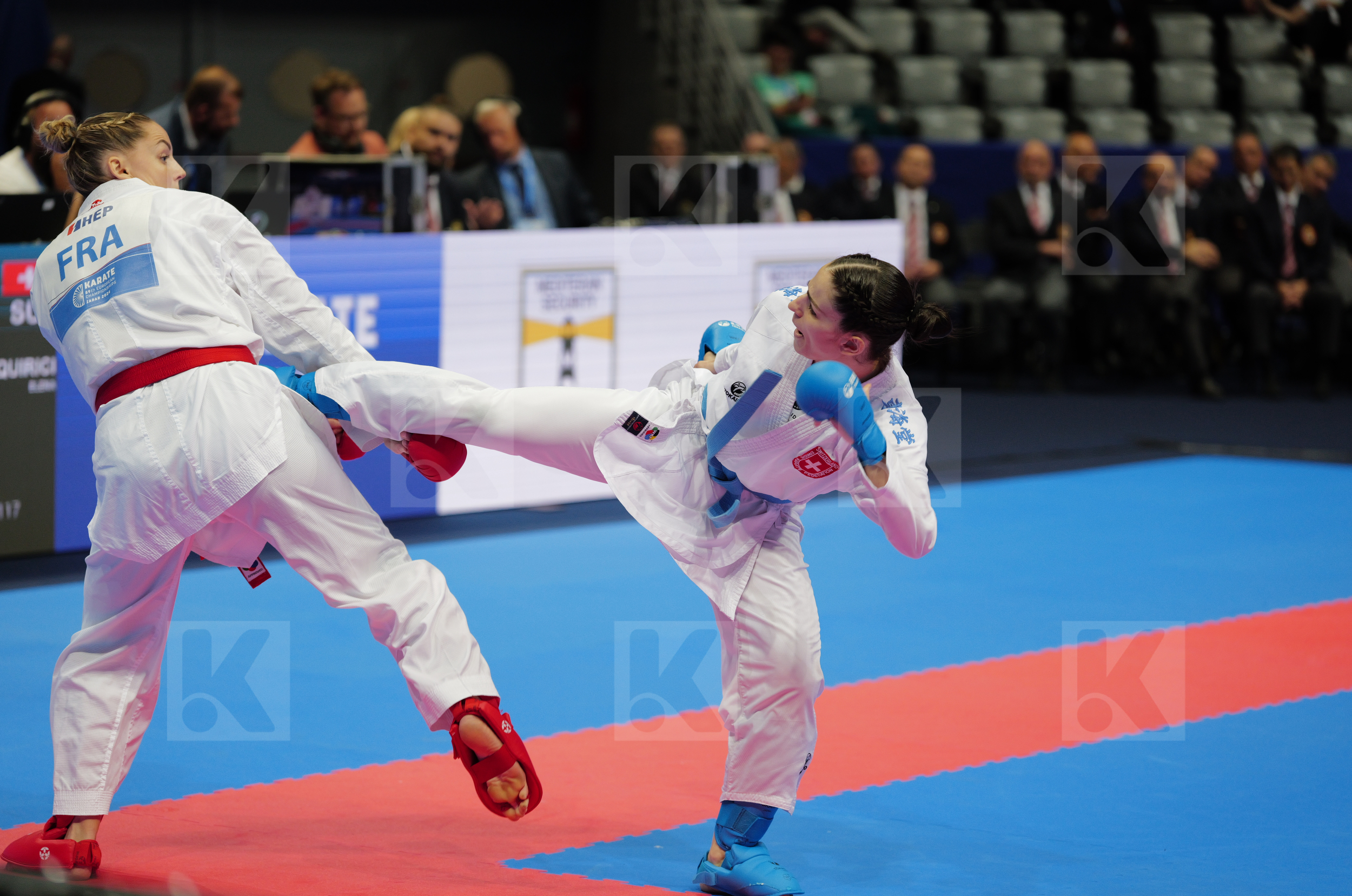 AGIER ALIZEE (FRANCE) vs QUIRICI ELENA (SWITZERLAND) in Female Kumite -68 Kg - Final bout