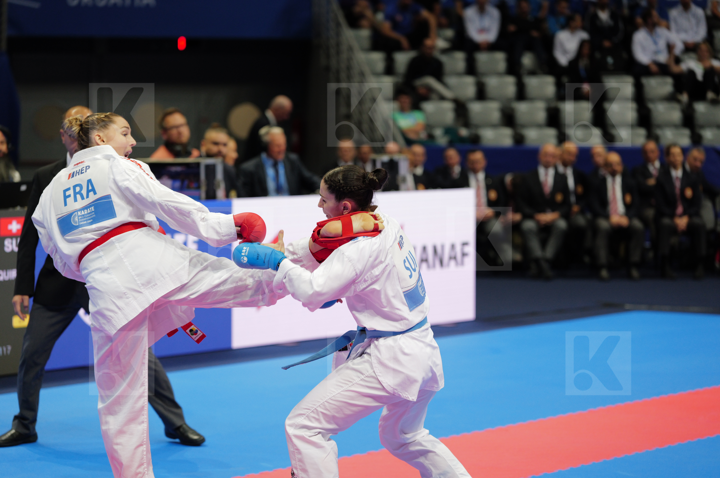 AGIER ALIZEE (FRANCE) vs QUIRICI ELENA (SWITZERLAND) in Female Kumite -68 Kg - Final bout
