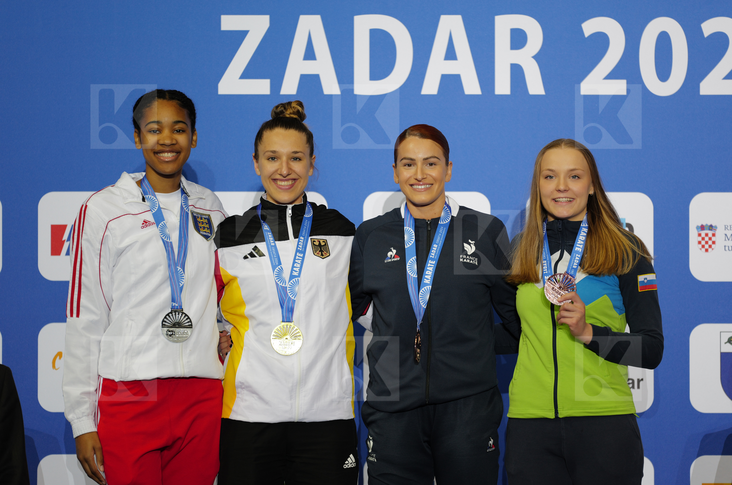 in Female Kumite 68+ Kg - Podium ceremony