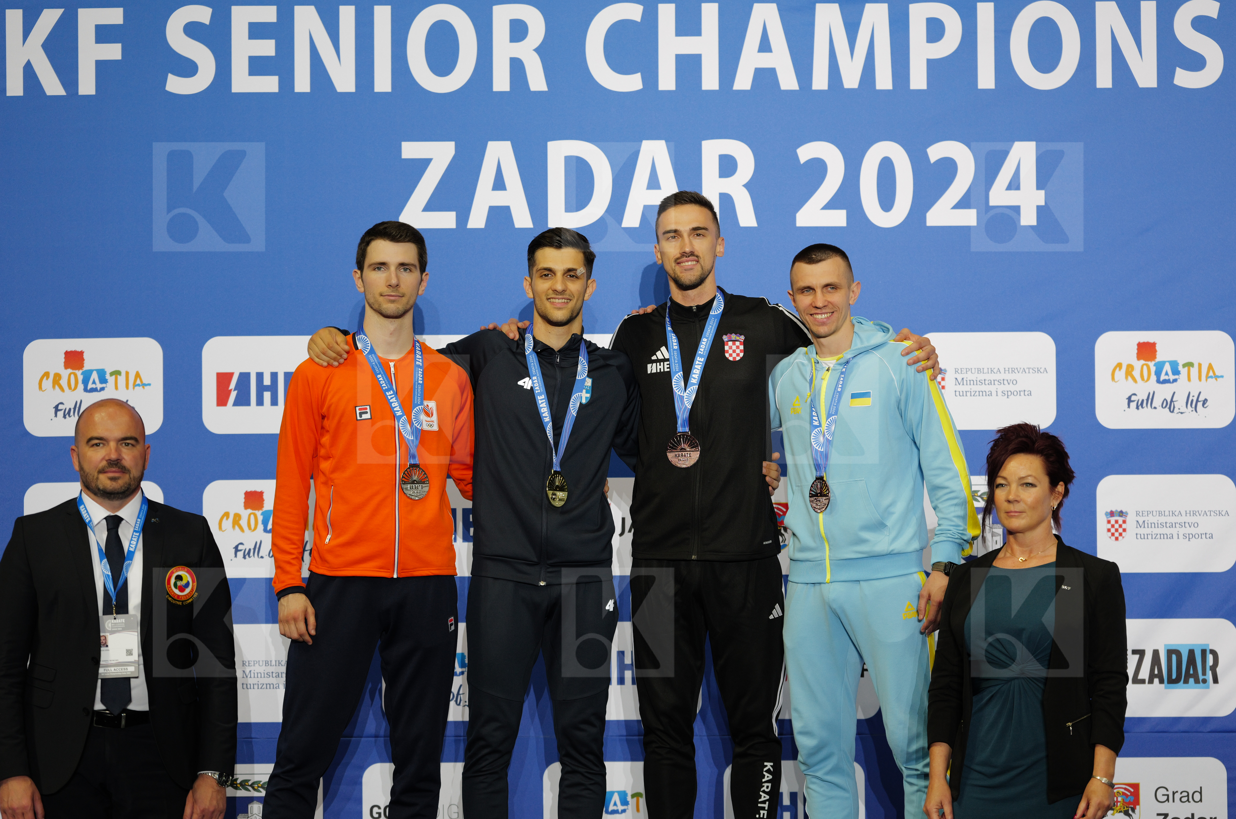 in Male Kumite -84 Kg - Podium ceremony