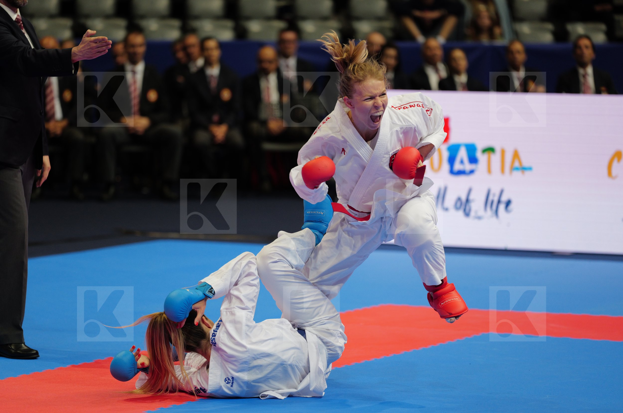 BAKOS SUCHANKOVA INGRIDA (SLOVAKIA) vs TOPALOVIC LEJLA (AUSTRIA) in Female Kumite -61 Kg - Final bout