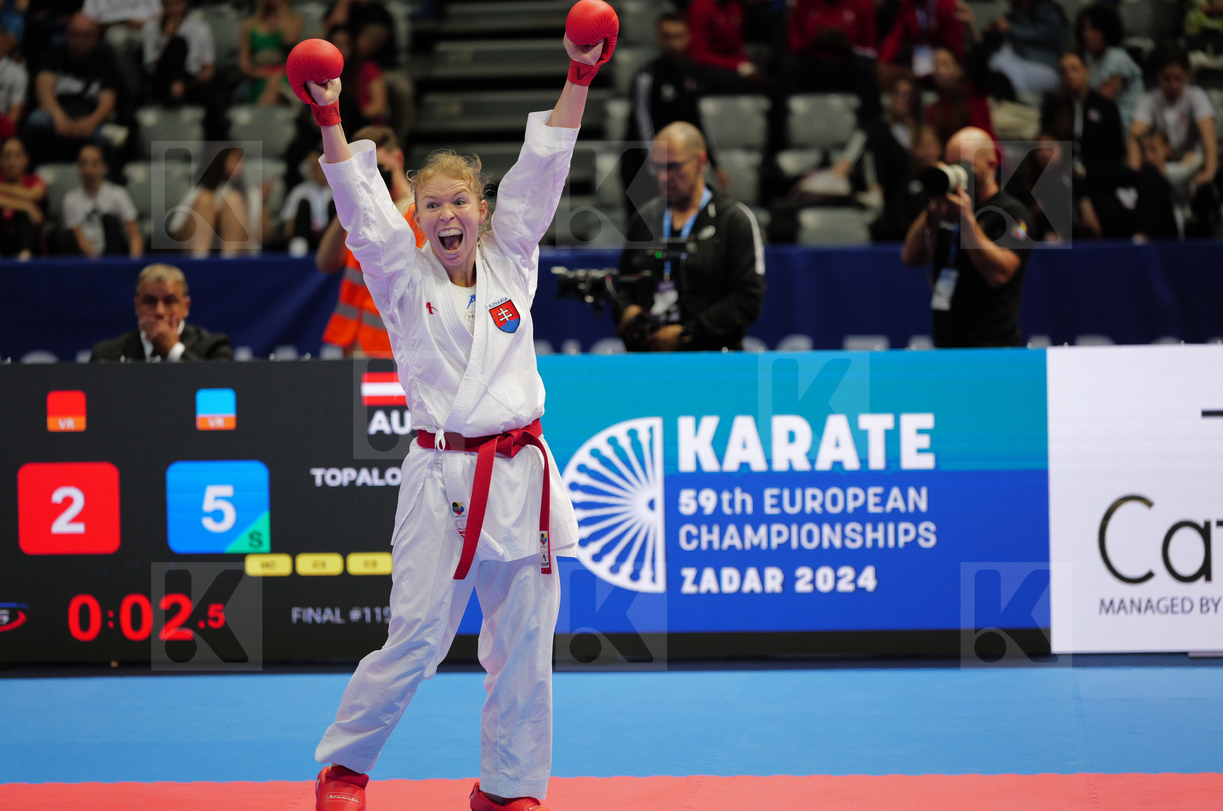 BAKOS SUCHANKOVA INGRIDA (SLOVAKIA) vs TOPALOVIC LEJLA (AUSTRIA) in Female Kumite -61 Kg - Final bout