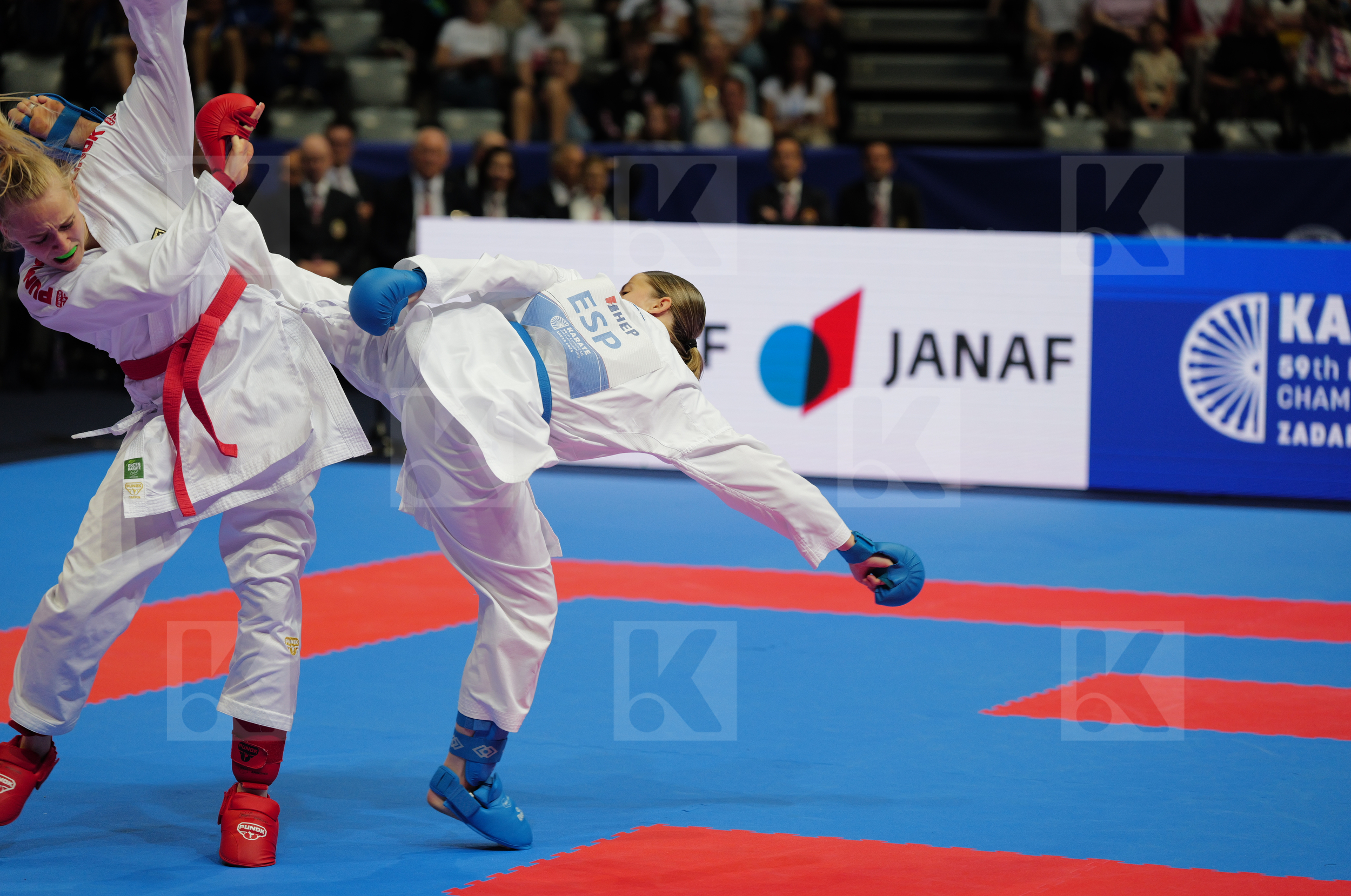 BITSCH MIA (GERMANY) vs PEREIRA VILLALOBOS SONIA (SPAIN) in Female Kumite -55 Kg - Final bout