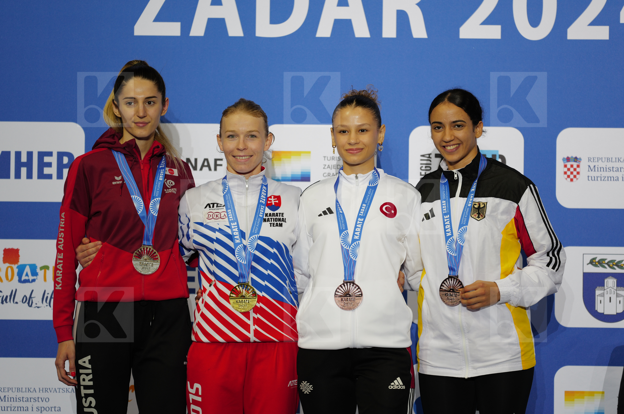 in Female Kumite -61 Kg - Podium ceremony