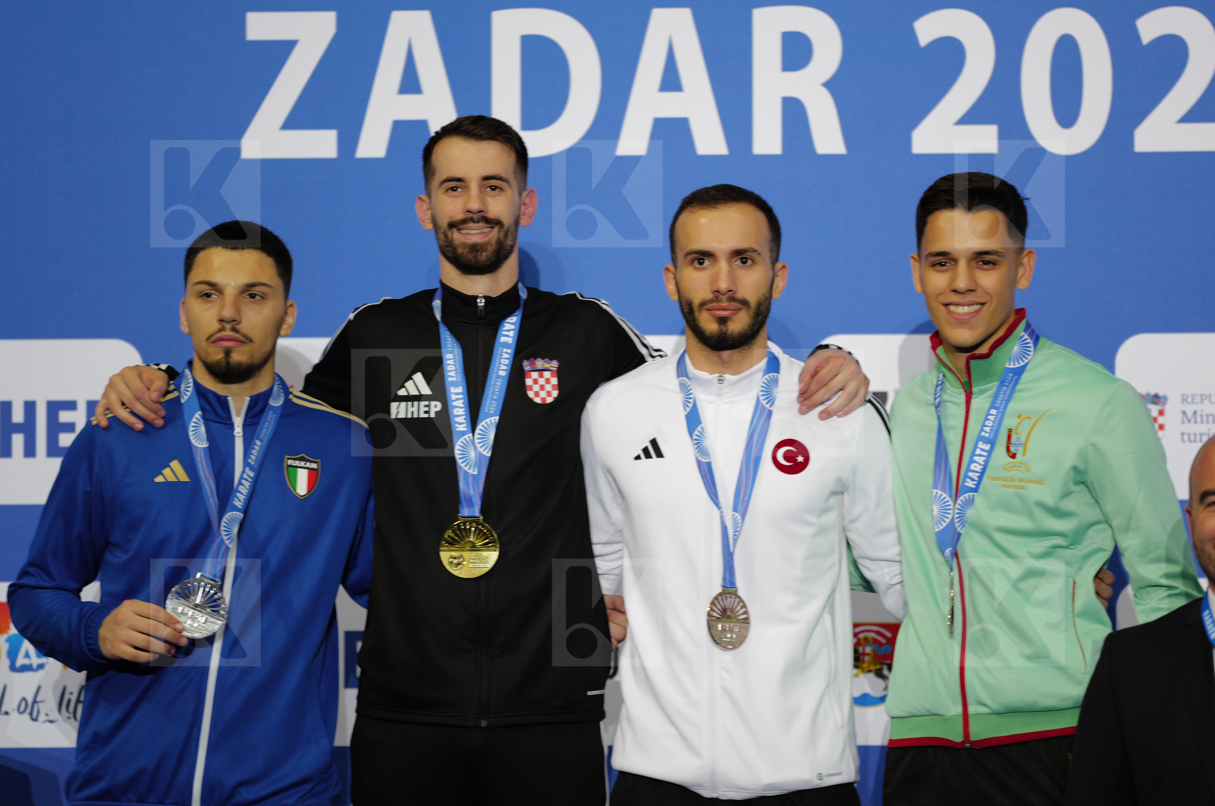 in Male Kumite -75 Kg - Podium ceremony