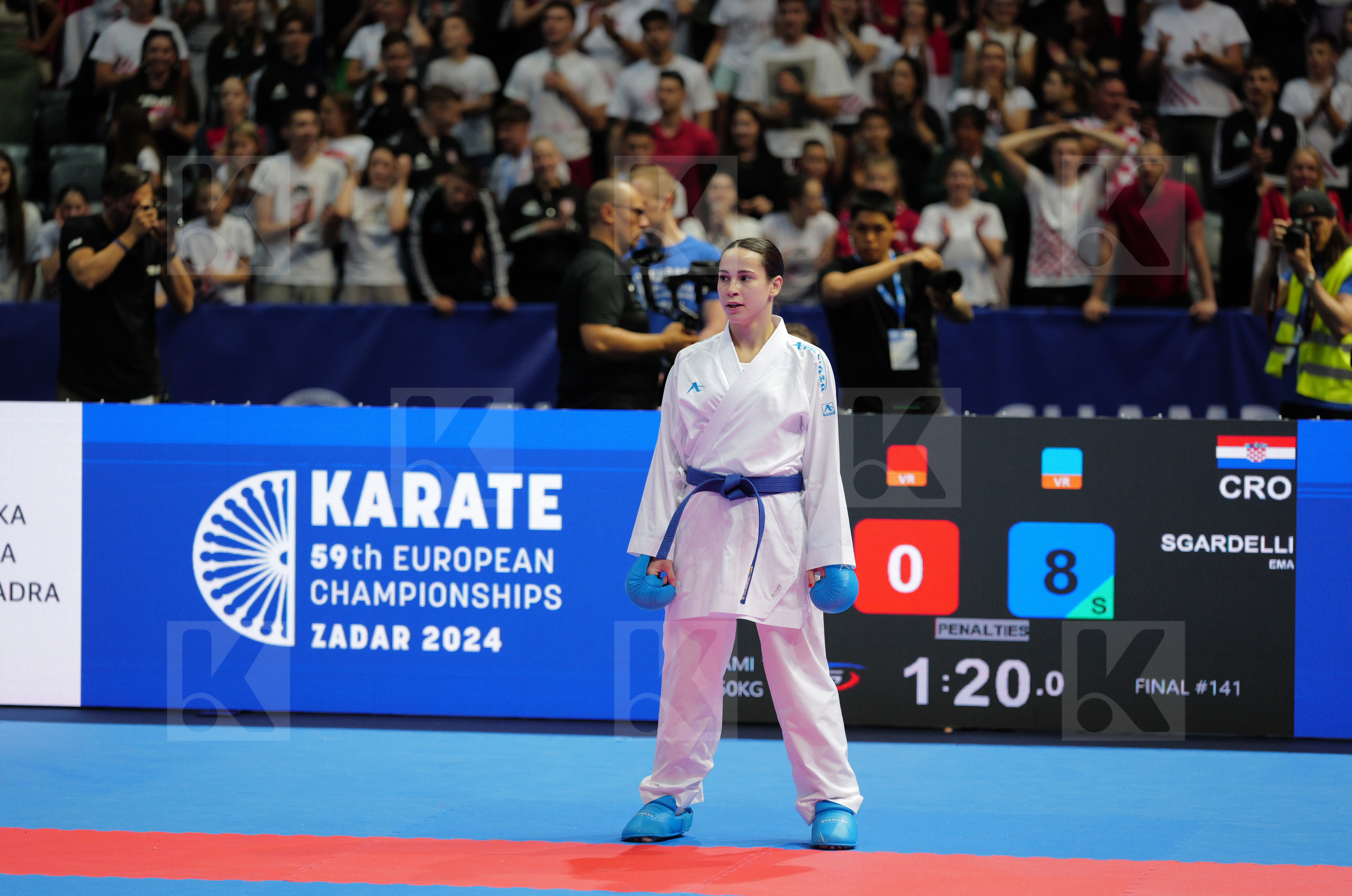 MISHOVSKA MIHAELA (NORTH MACEDONIA) vs SGARDELLI EMA (CROATIA) in Female Kumite -50 Kg - Final bout