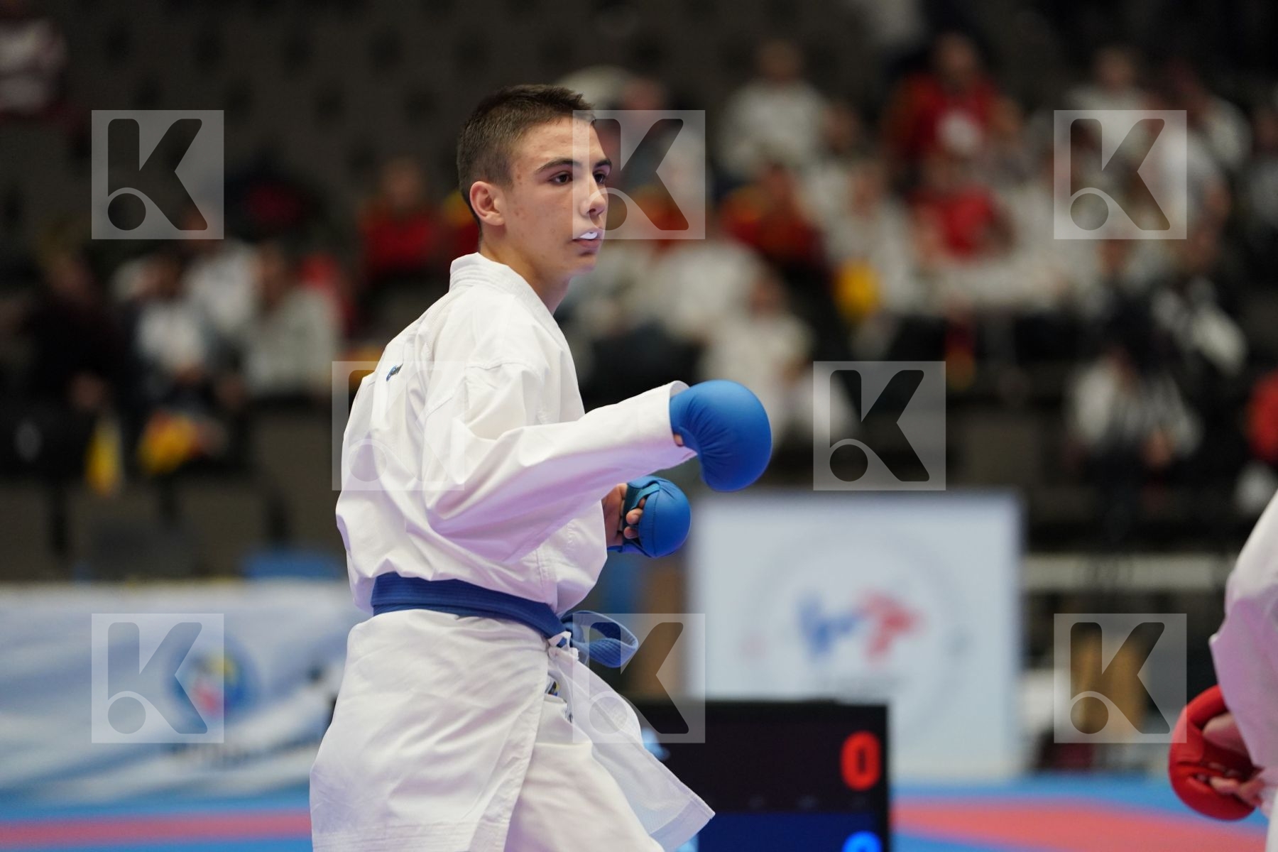 AKHMEDOV AKHMED (RUSSIAN FEDERATION) vs KOSTOV BOJAN (FYR OF MACEDONIA) in Cadet Kumite Male -52 Kg - Final bout