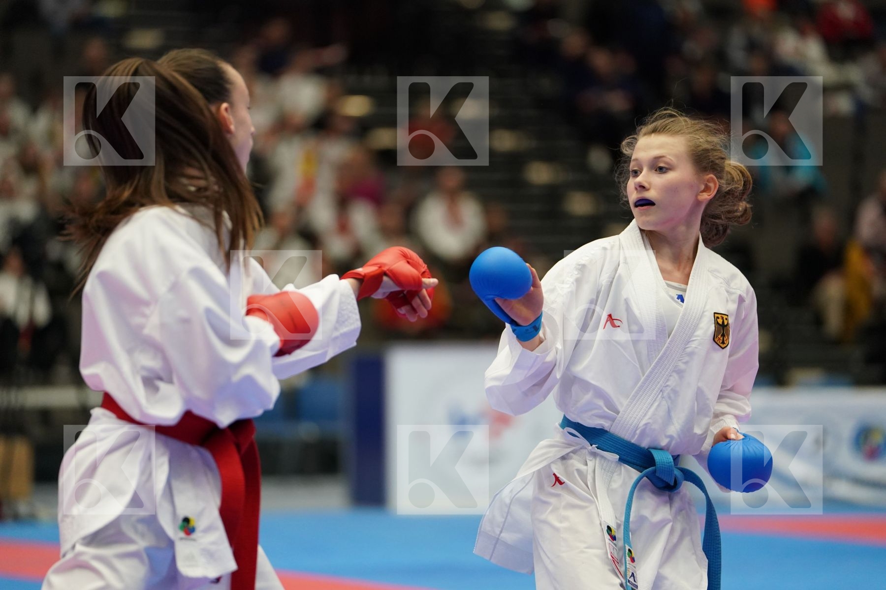 SOULIER MARGOT (FRANCE) vs STEIN RENEE (GERMANY) in Cadet Kumite Female -47 Kg - Final bout