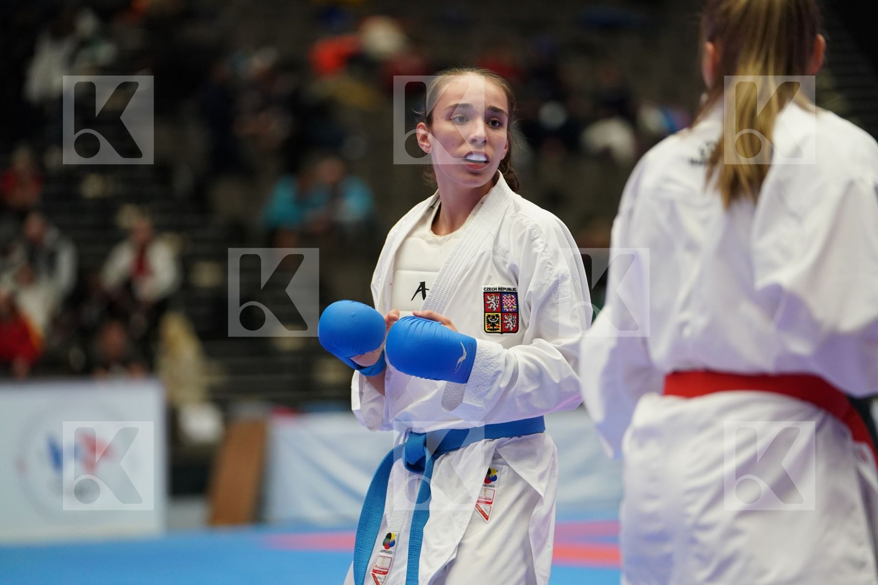 DEVIGILI HANNA (AUSTRIA) vs MUZIKAROVA KLARA (CZECH REPUPLIC) in Cadet Kumite Female 54+ Kg - Final bout