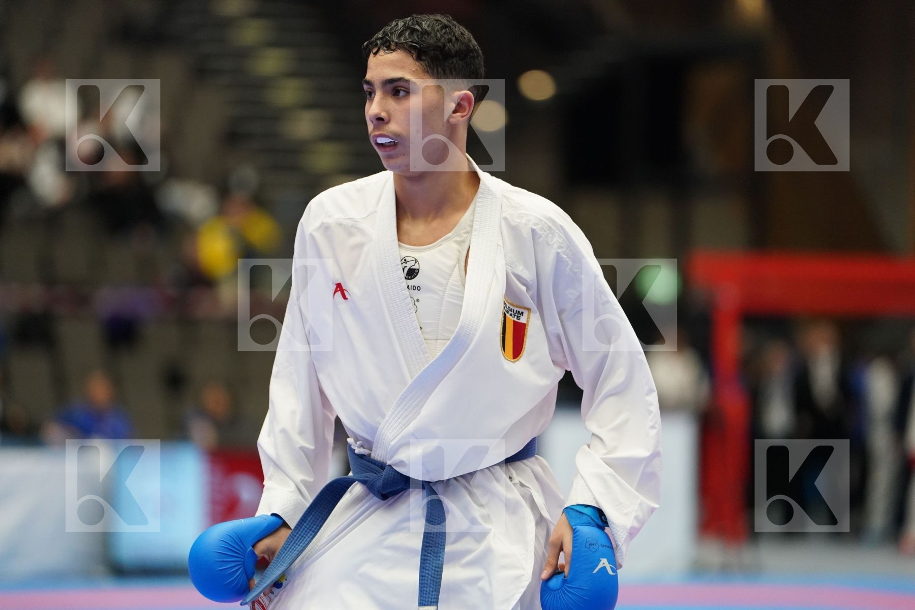 GULIYEV AMINAGHA (AZERBAIJAN) vs OUALAD HAS AMAR YOUNESS (BELGIUM) in Junior Kumite Male Ð 61 Kg - Final bout