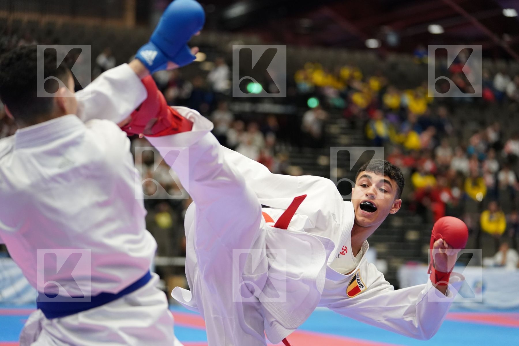 HOUNIFA ILIAS (BELGIUM) vs ABDESSELEM RAYBAK (FRANCE) in Junior Kumite Male Ð 76 Kg - Final bout