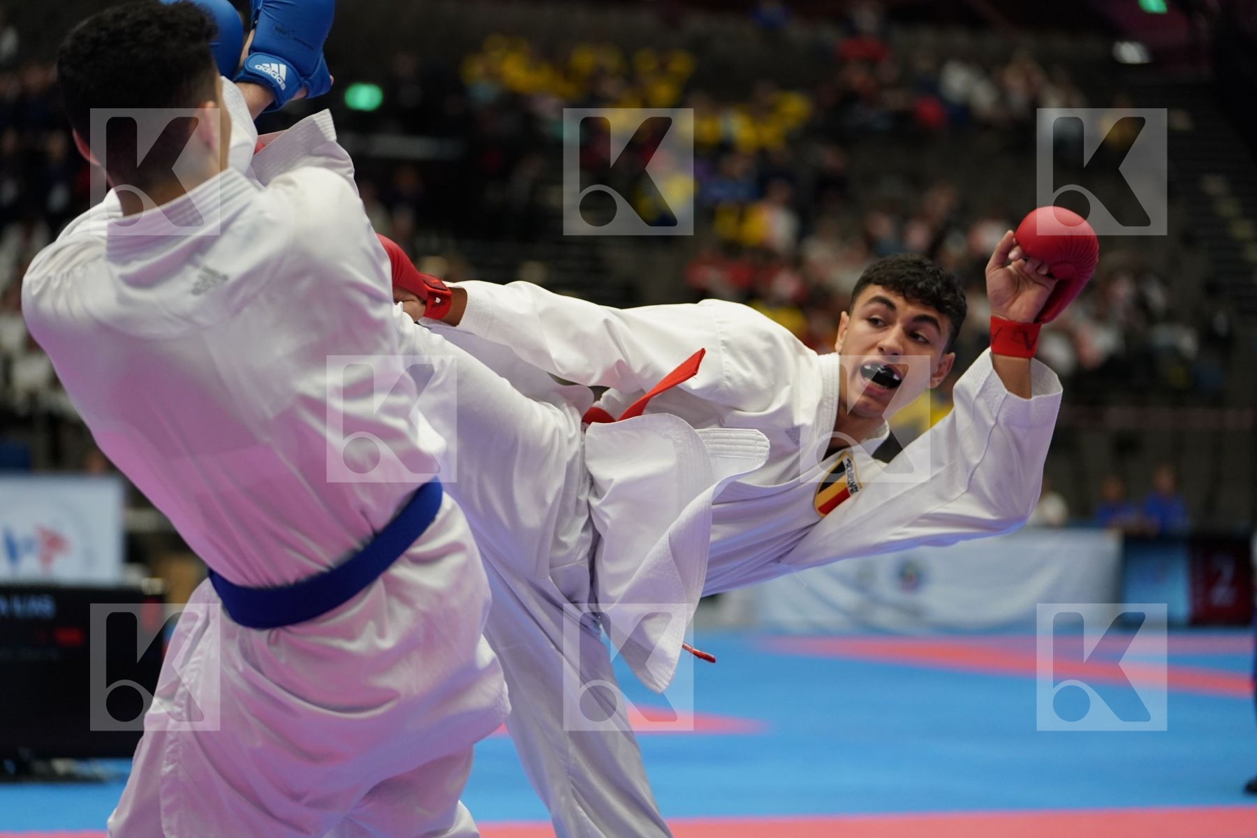 HOUNIFA ILIAS (BELGIUM) vs ABDESSELEM RAYBAK (FRANCE) in Junior Kumite Male Ð 76 Kg - Final bout