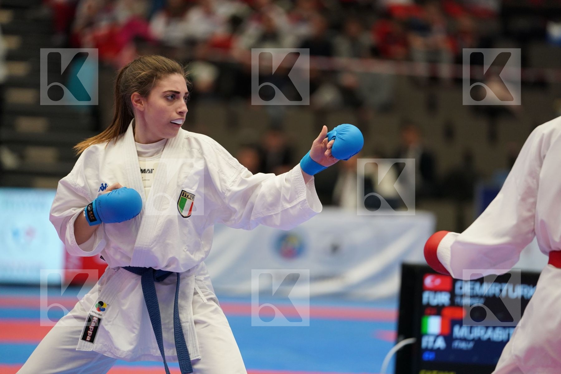 DEMIRTURK GULSEN (TURKEY) vs MURABITO NICOLE (ITALY) in Under 21 Kumite Female -50 Kg - Final bout