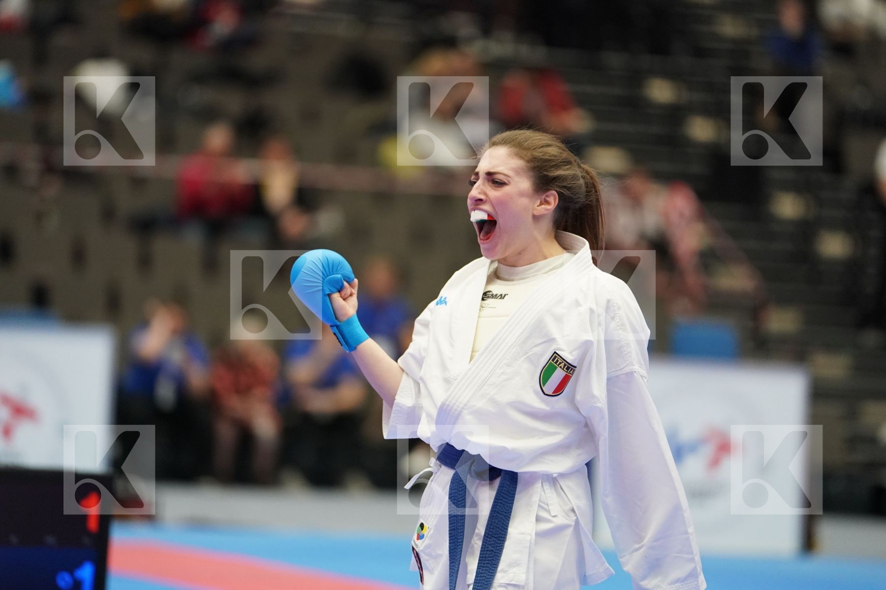 DEMIRTURK GULSEN (TURKEY) vs MURABITO NICOLE (ITALY) in Under 21 Kumite Female -50 Kg - Final bout