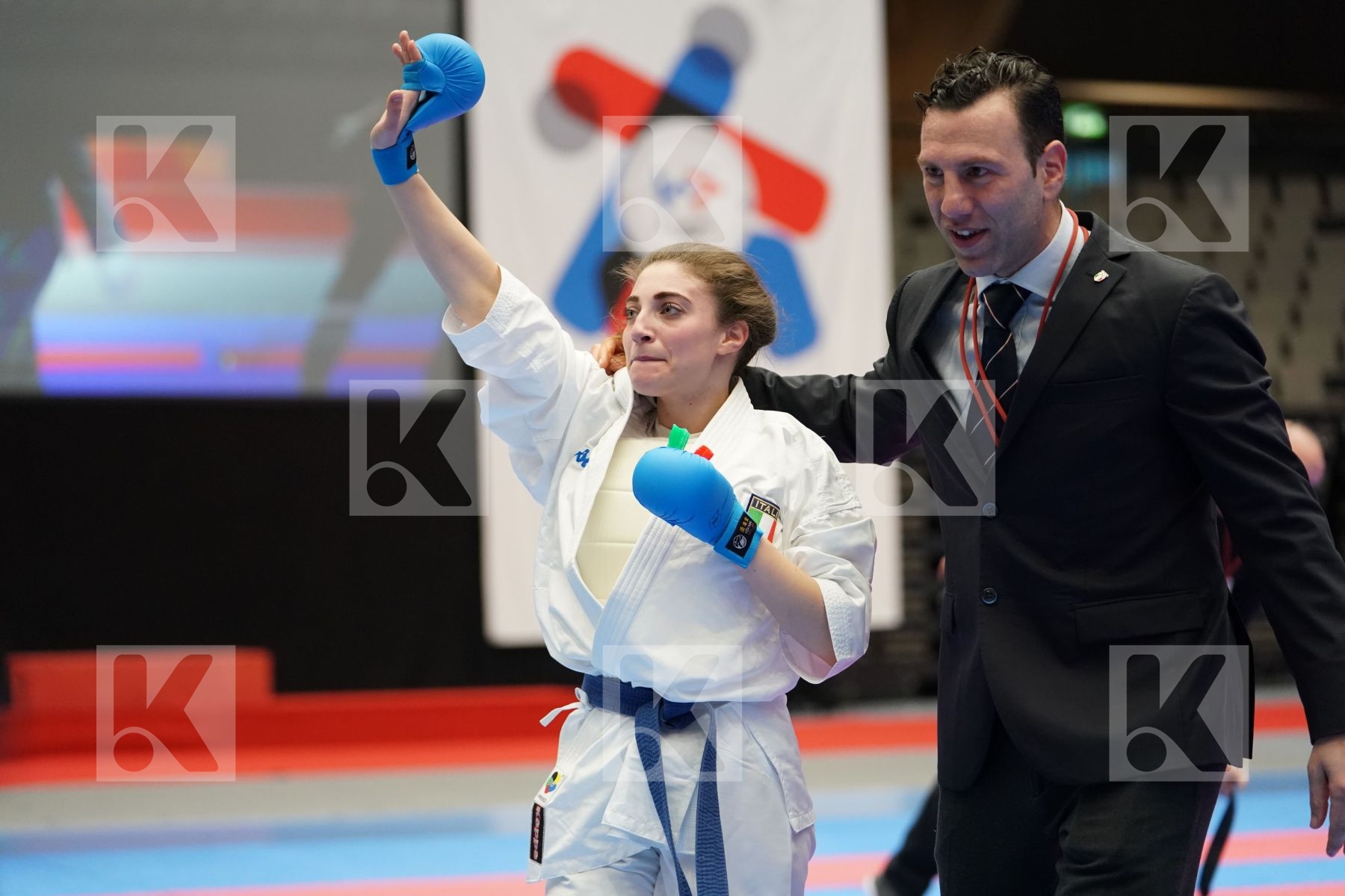 DEMIRTURK GULSEN (TURKEY) vs MURABITO NICOLE (ITALY) in Under 21 Kumite Female -50 Kg - Final bout