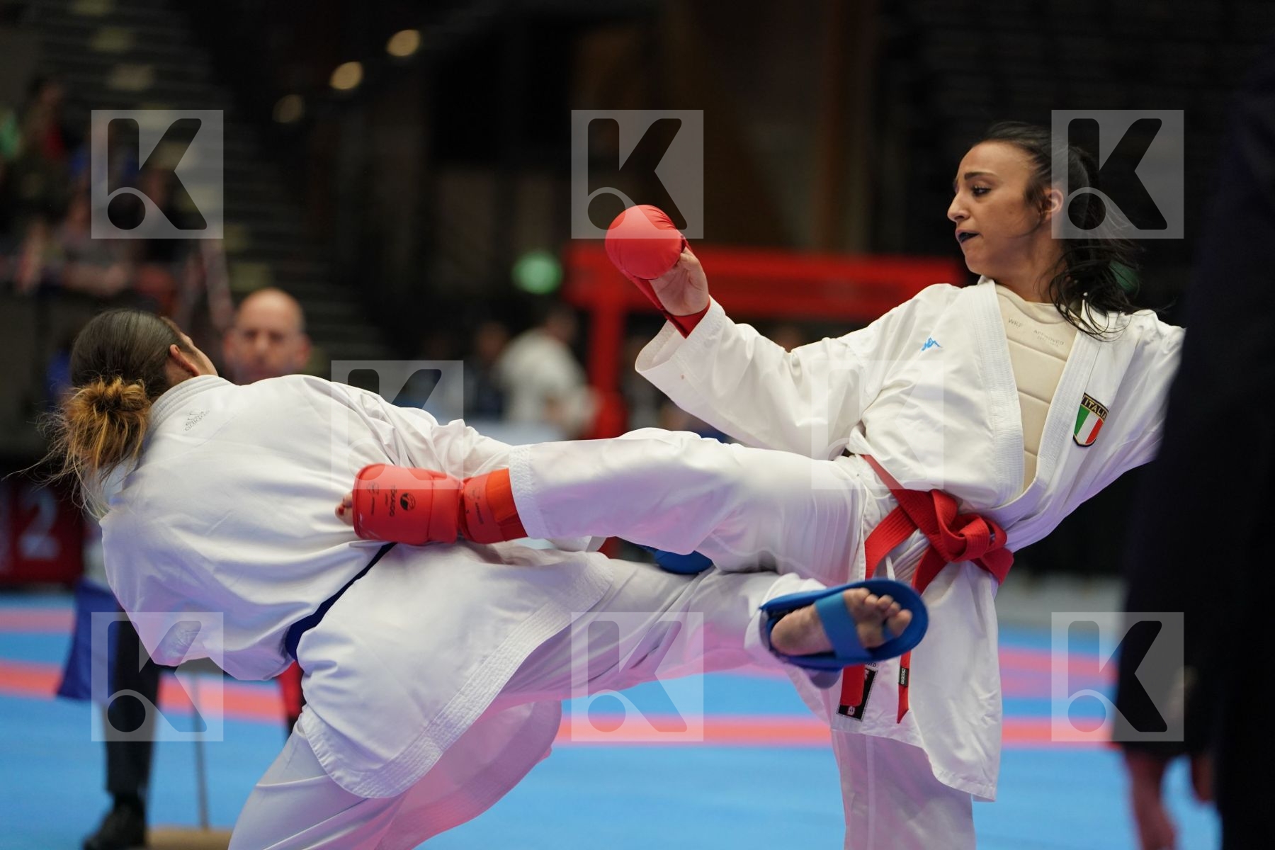BRUNORI VERONICA (ITALY) vs HEURTAULT SARA (FRANCE) in Under 21 Kumite Female -55 Kg - Final bout