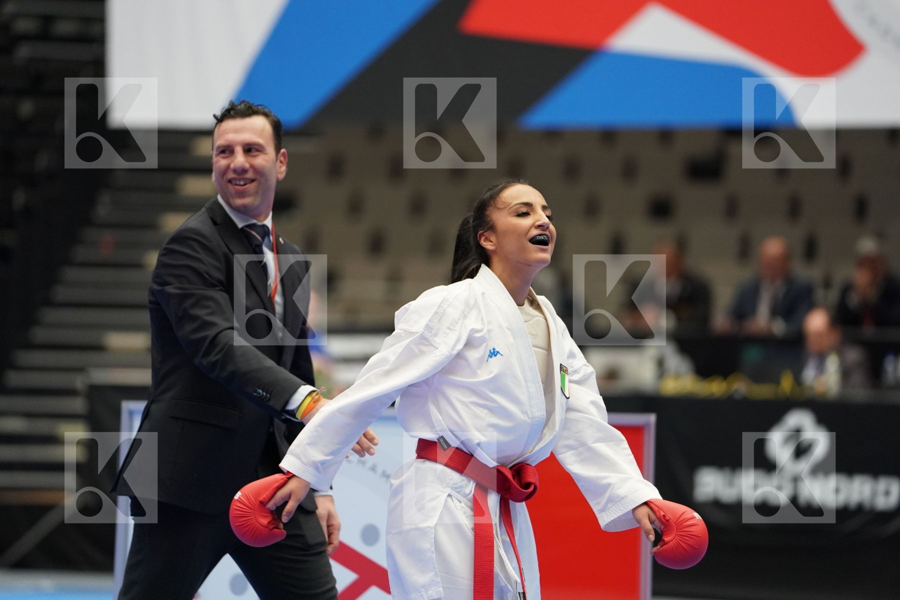 BRUNORI VERONICA (ITALY) vs HEURTAULT SARA (FRANCE) in Under 21 Kumite Female -55 Kg - Final bout