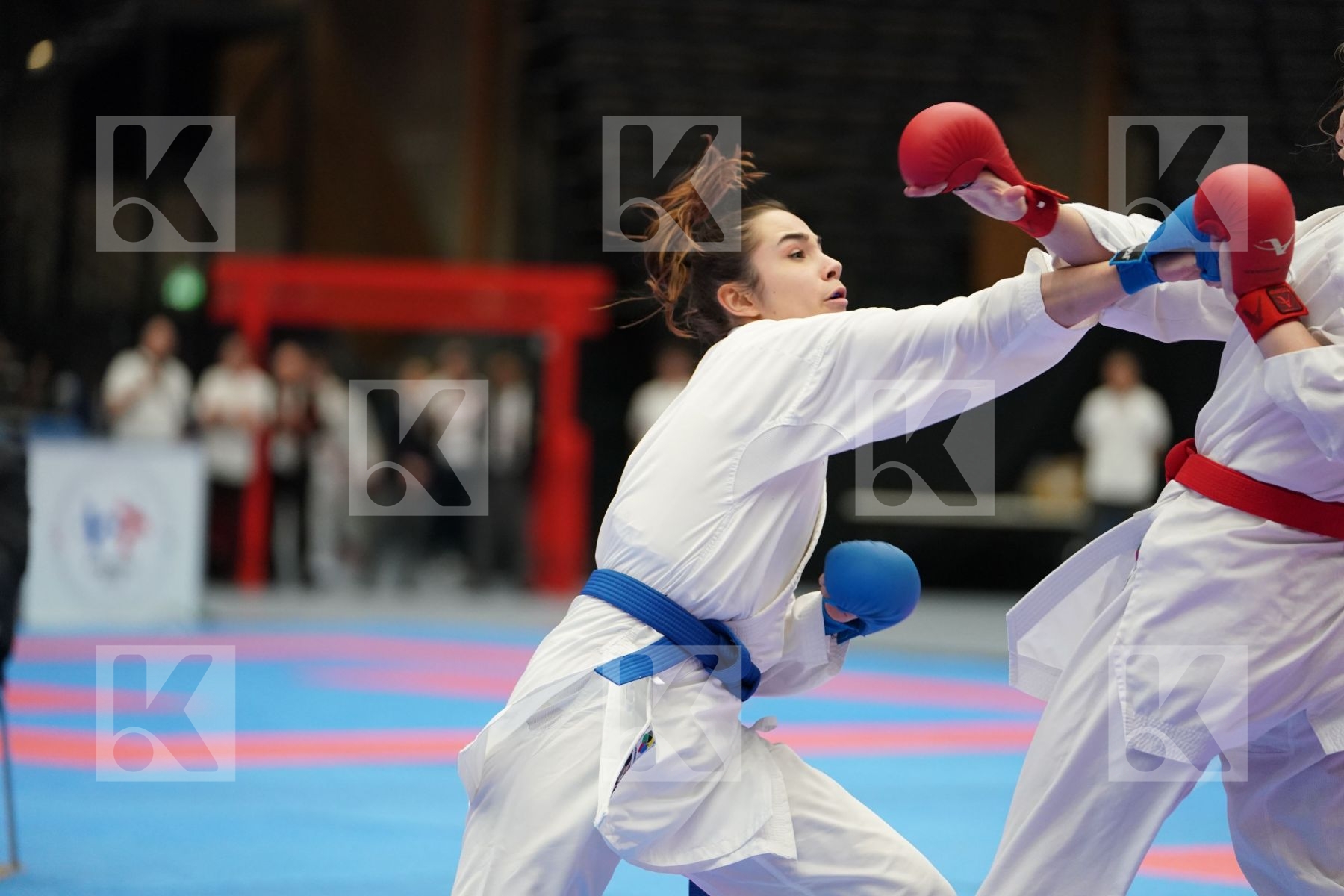RODINA ANNA (RUSSIAN FEDERATION) vs MANGIACAPRA ALESSANDRA (ITALY) in Under 21 Kumite Female -61 Kg - Final bout