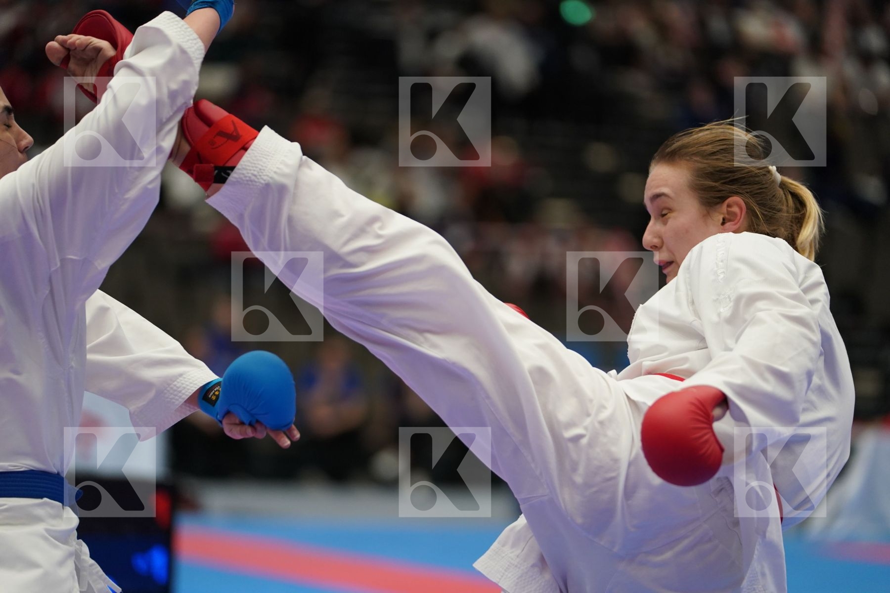 RODINA ANNA (RUSSIAN FEDERATION) vs MANGIACAPRA ALESSANDRA (ITALY) in Under 21 Kumite Female -61 Kg - Final bout