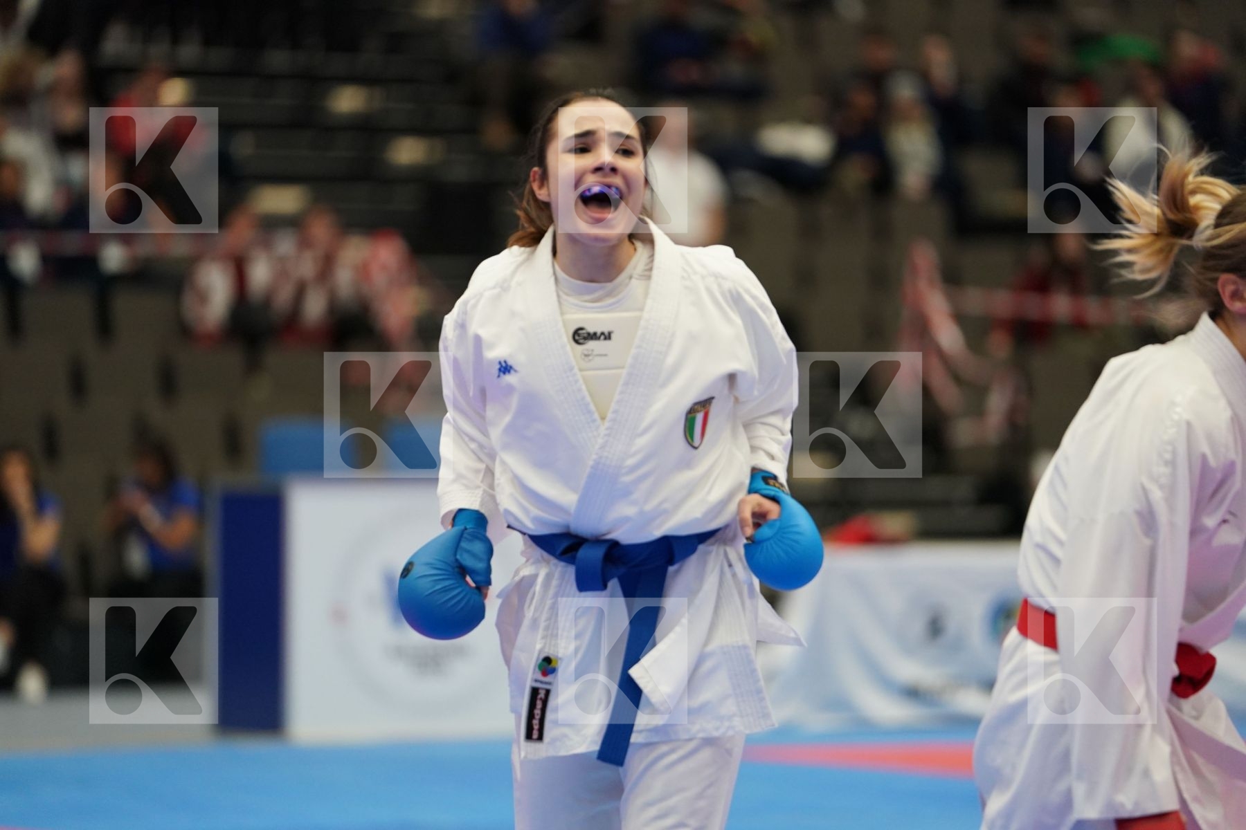 RODINA ANNA (RUSSIAN FEDERATION) vs MANGIACAPRA ALESSANDRA (ITALY) in Under 21 Kumite Female -61 Kg - Final bout