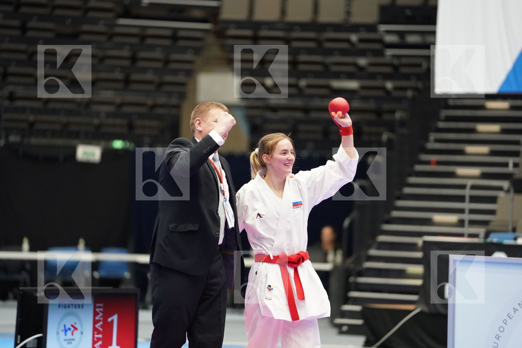 RODINA ANNA (RUSSIAN FEDERATION) vs MANGIACAPRA ALESSANDRA (ITALY) in Under 21 Kumite Female -61 Kg - Final bout