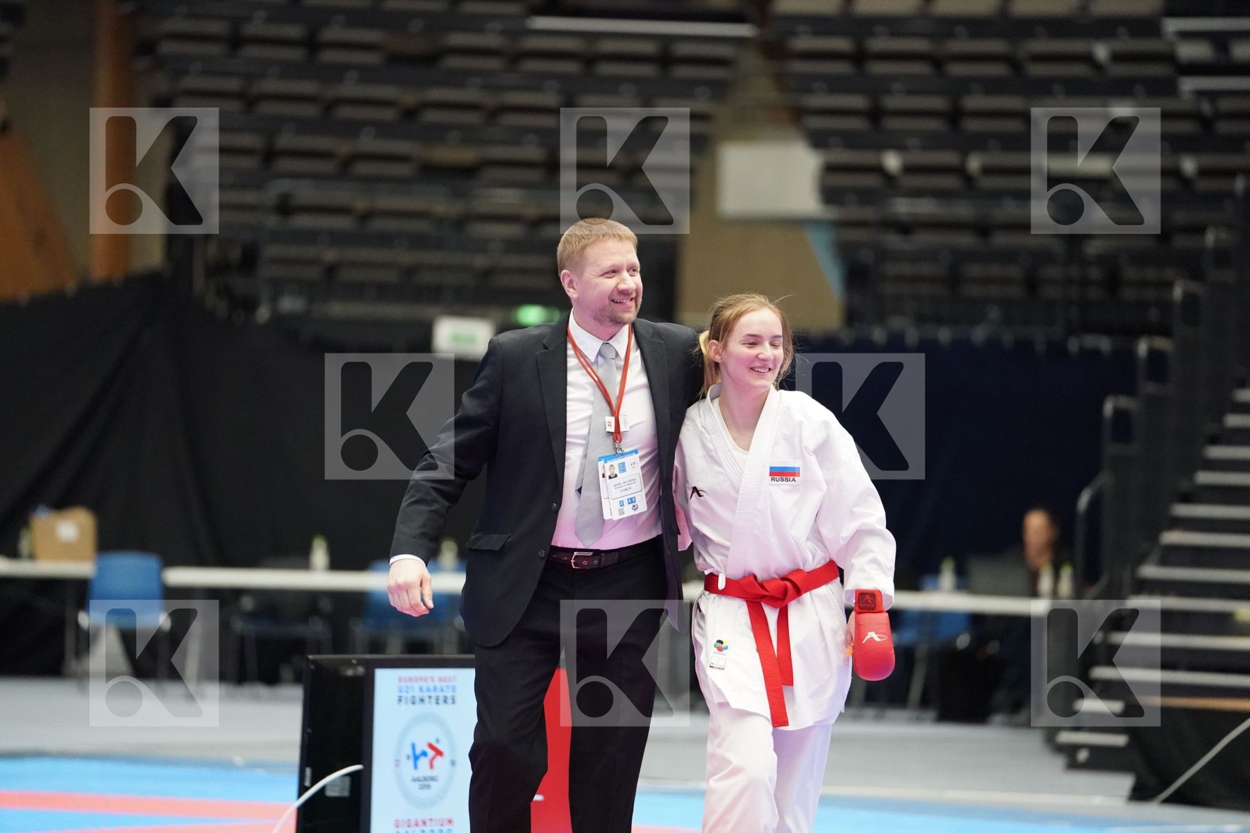 RODINA ANNA (RUSSIAN FEDERATION) vs MANGIACAPRA ALESSANDRA (ITALY) in Under 21 Kumite Female -61 Kg - Final bout