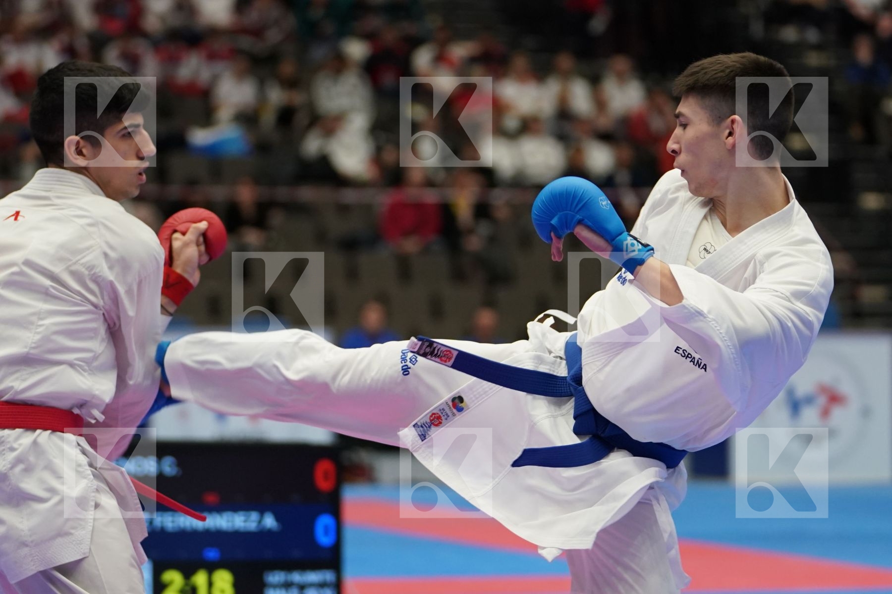XENOS CHRISTOS-STEFANOS (GREECE) vs ORTIZ FERNANDEZ ALEJANDRO (SPAIN) in Under 21 Kumite Male -60 Kg - Final bout