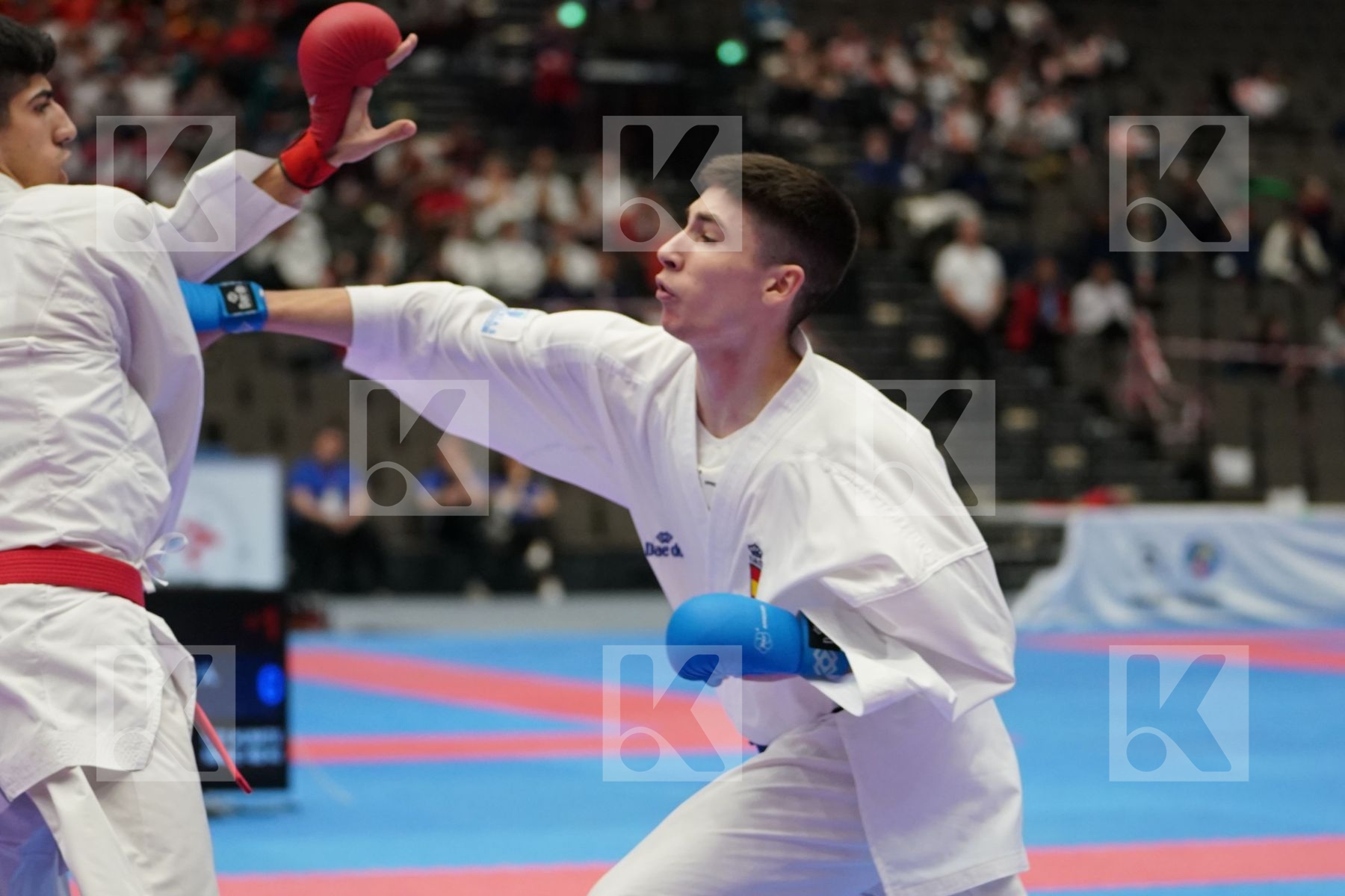 XENOS CHRISTOS-STEFANOS (GREECE) vs ORTIZ FERNANDEZ ALEJANDRO (SPAIN) in Under 21 Kumite Male -60 Kg - Final bout