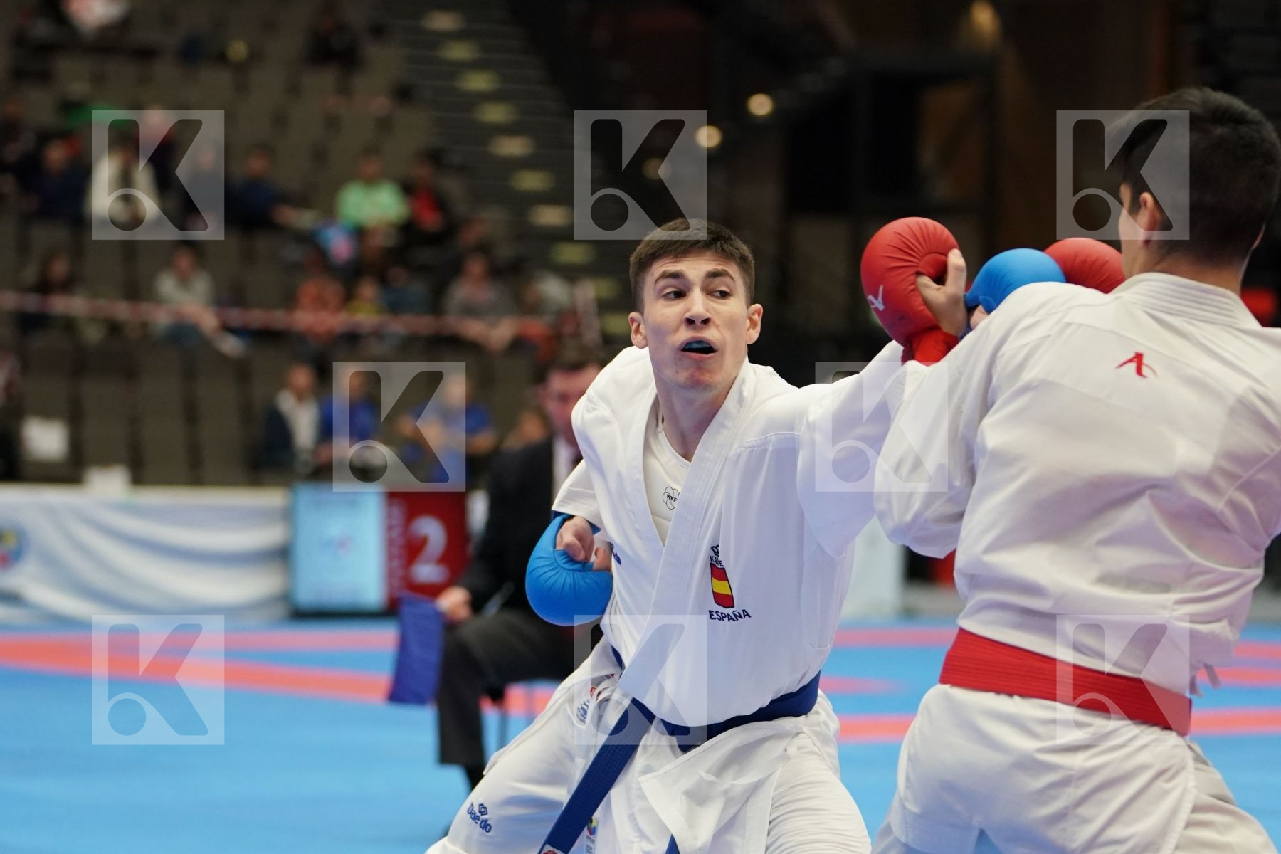 XENOS CHRISTOS-STEFANOS (GREECE) vs ORTIZ FERNANDEZ ALEJANDRO (SPAIN) in Under 21 Kumite Male -60 Kg - Final bout