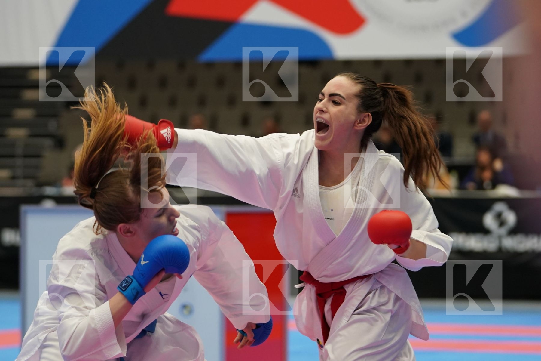 AVAZERI LEA (FRANCE) vs ISAEVA VICTORIA (RUSSIAN FEDERATION) in Under 21 Kumite Female -68 Kg - Final bout