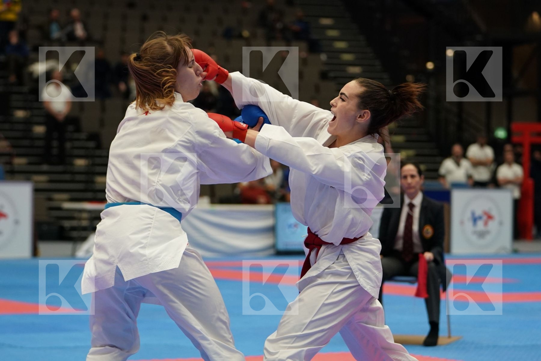 AVAZERI LEA (FRANCE) vs ISAEVA VICTORIA (RUSSIAN FEDERATION) in Under 21 Kumite Female -68 Kg - Final bout