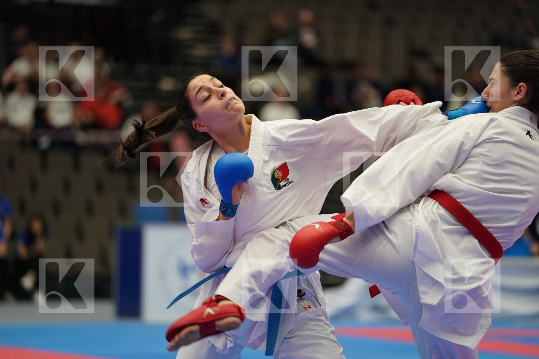ELTEMUR EDA (TURKEY) vs OLIVEIRA ANA RITA (PORTUGAL) in Under 21 Kumite Female 68+ Kg - Final bout