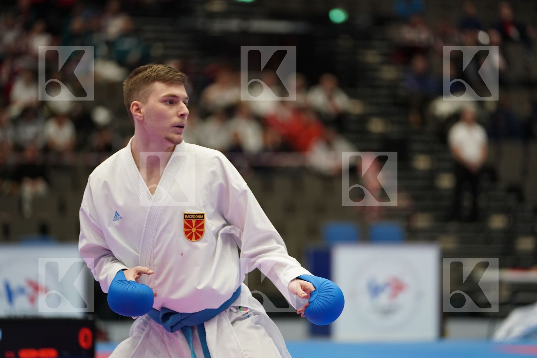GYURIK ADI (SLOVAKIA) vs SPASENOVSKI PETAR (FYR OF MACEDONIA) in Under 21 Kumite Male -84 Kg - Final bout