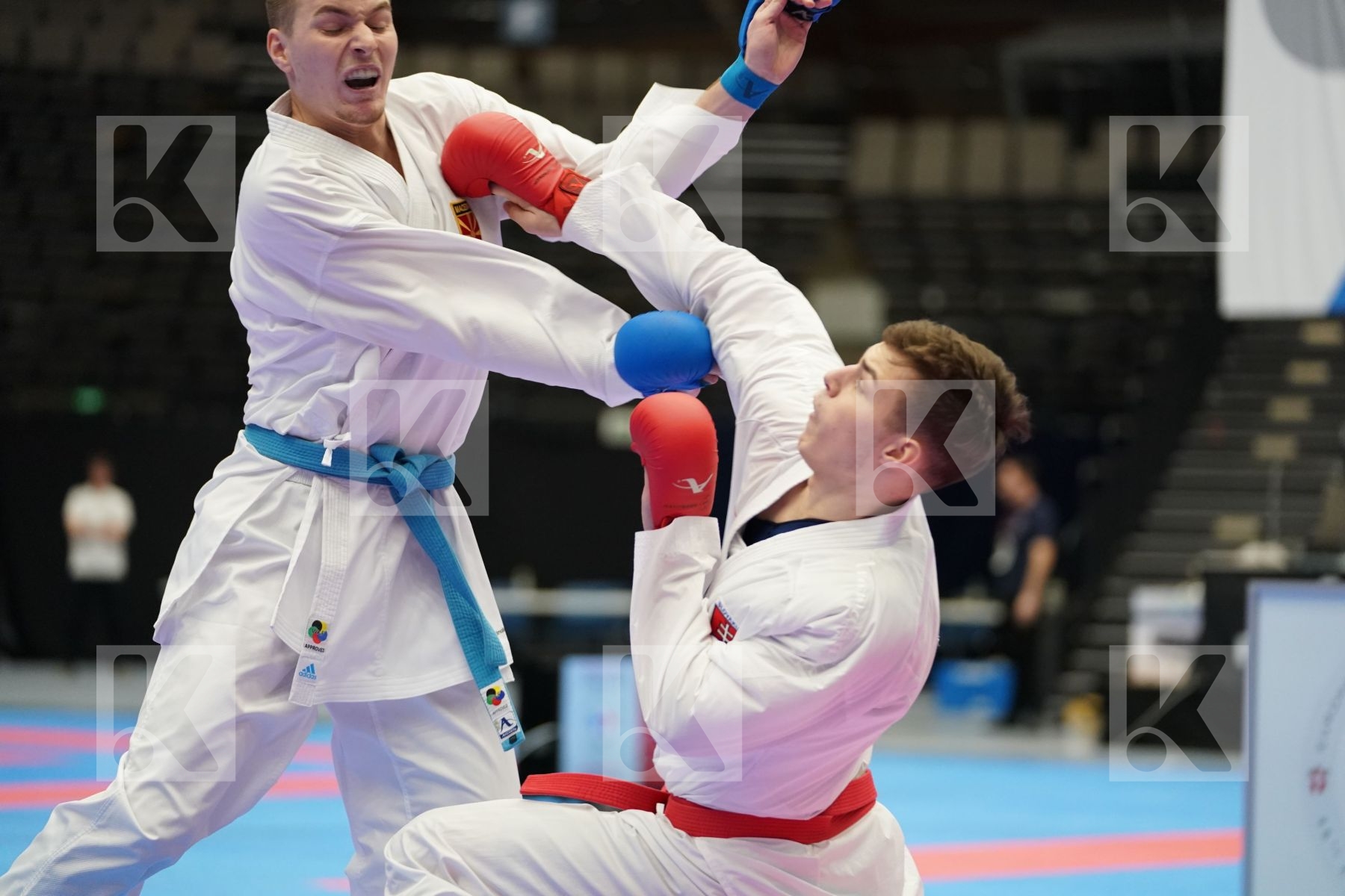 GYURIK ADI (SLOVAKIA) vs SPASENOVSKI PETAR (FYR OF MACEDONIA) in Under 21 Kumite Male -84 Kg - Final bout