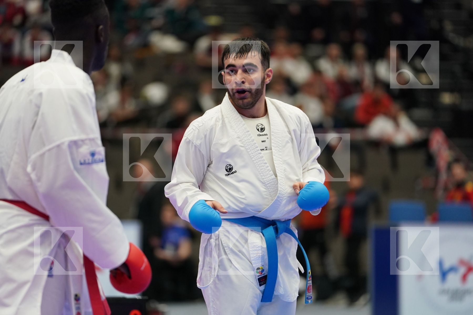 SECK SAKHO BABACAR (SPAIN) Vs HAJIZADE MURAD (AZERBAIJAN) in Under 21 Kumite Male 84+ Kg - Final bout