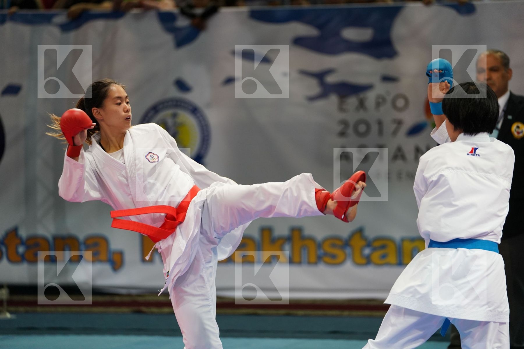Chinese Taipei Female kumite -55 kg Ishiai Fumika Japan Wen Tzu-