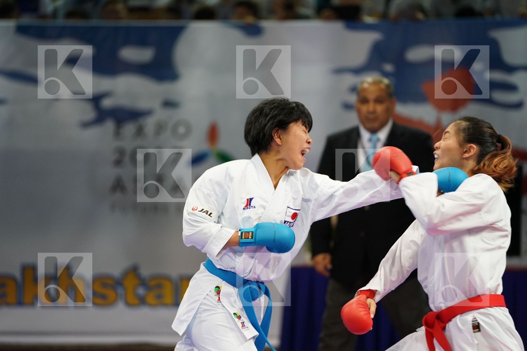 Chinese Taipei Female kumite -55 kg Ishiai Fumika Japan Wen Tzu-