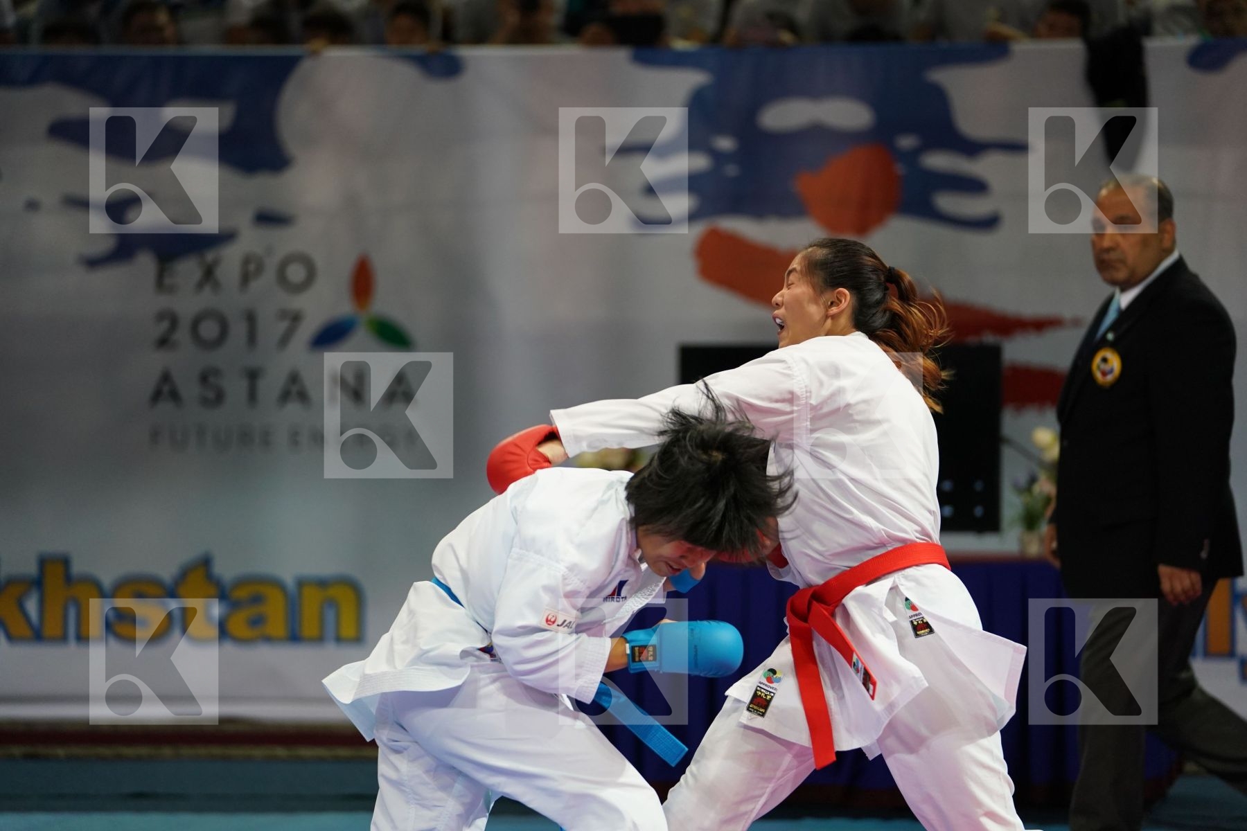 Chinese Taipei Female kumite -55 kg Ishiai Fumika Japan Wen Tzu-