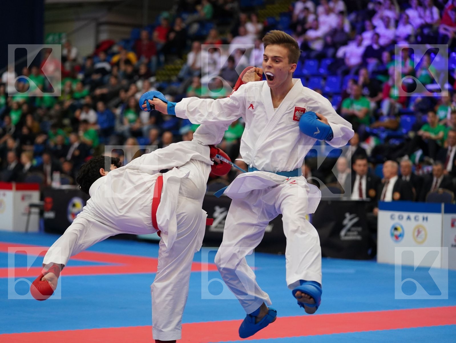 SAVADOV FARID (AZERBAIJAN) vs DZIUDA DOMINIK (POLAND) in Cadet Kumite Male -57 Kg - Final bout