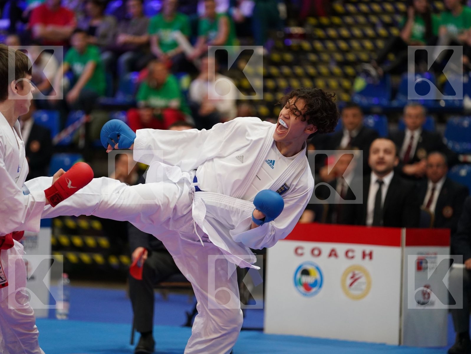 MUHAMADEEV LEV (RUSSIAN FEDERATION) vs VERAS LUAN (ENGLAND) in Cadet Kumite Male -63 Kg - Final bout