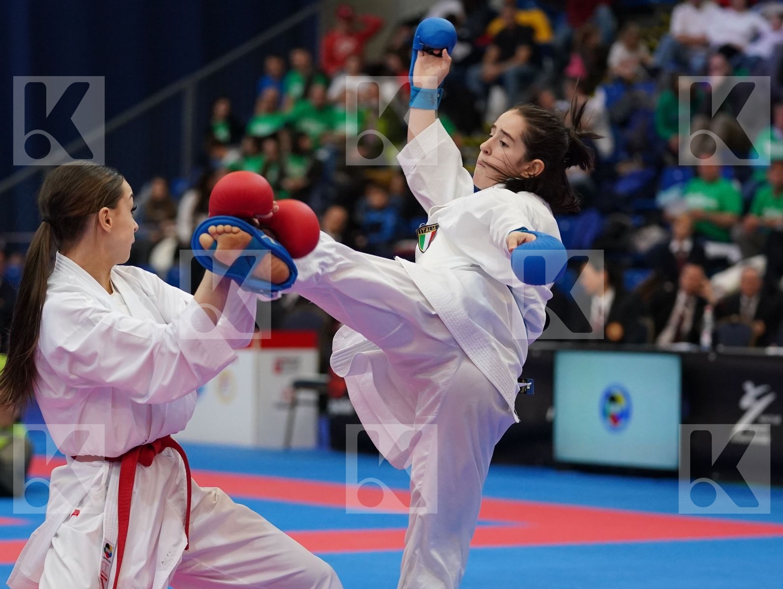 FITAL KORI (SCOTLAND) vs MARTURANO IRENE (ITALY) in Cadet Kumite Female -54 Kg - Final bout