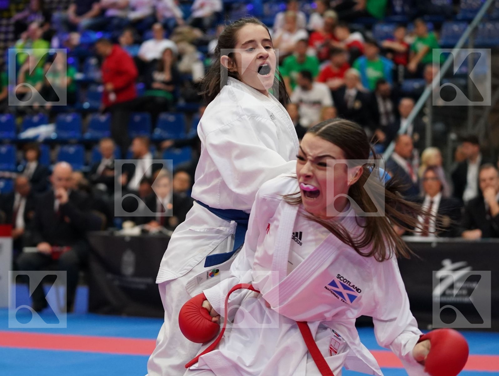 FITAL KORI (SCOTLAND) vs MARTURANO IRENE (ITALY) in Cadet Kumite Female -54 Kg - Final bout