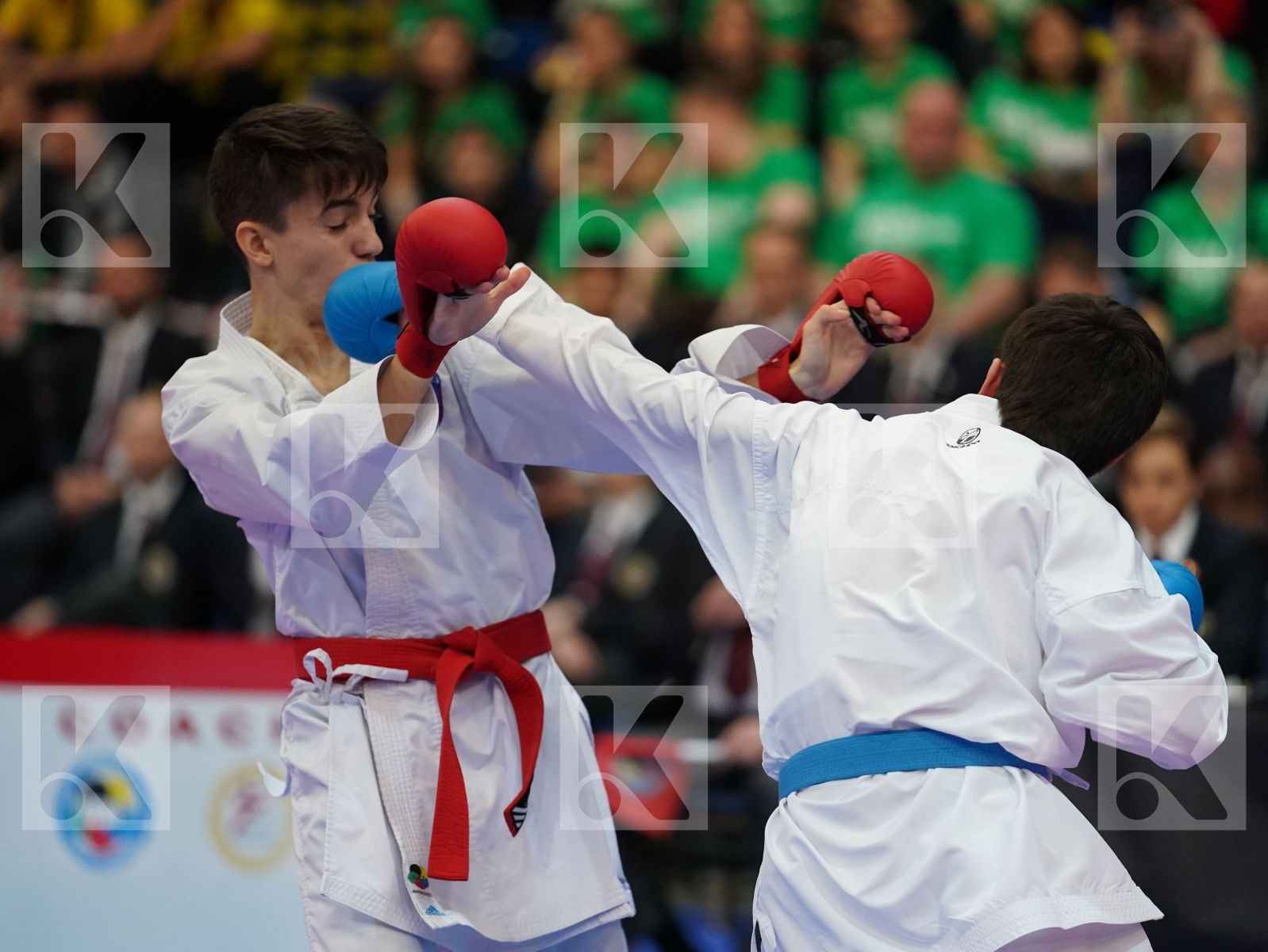 TAMSE NIKLAS (SLOVENIA) vs HUSEYNOV SULTAN (AZERBAIJAN) in Junior Kumite Male -55 Kg - Final bout