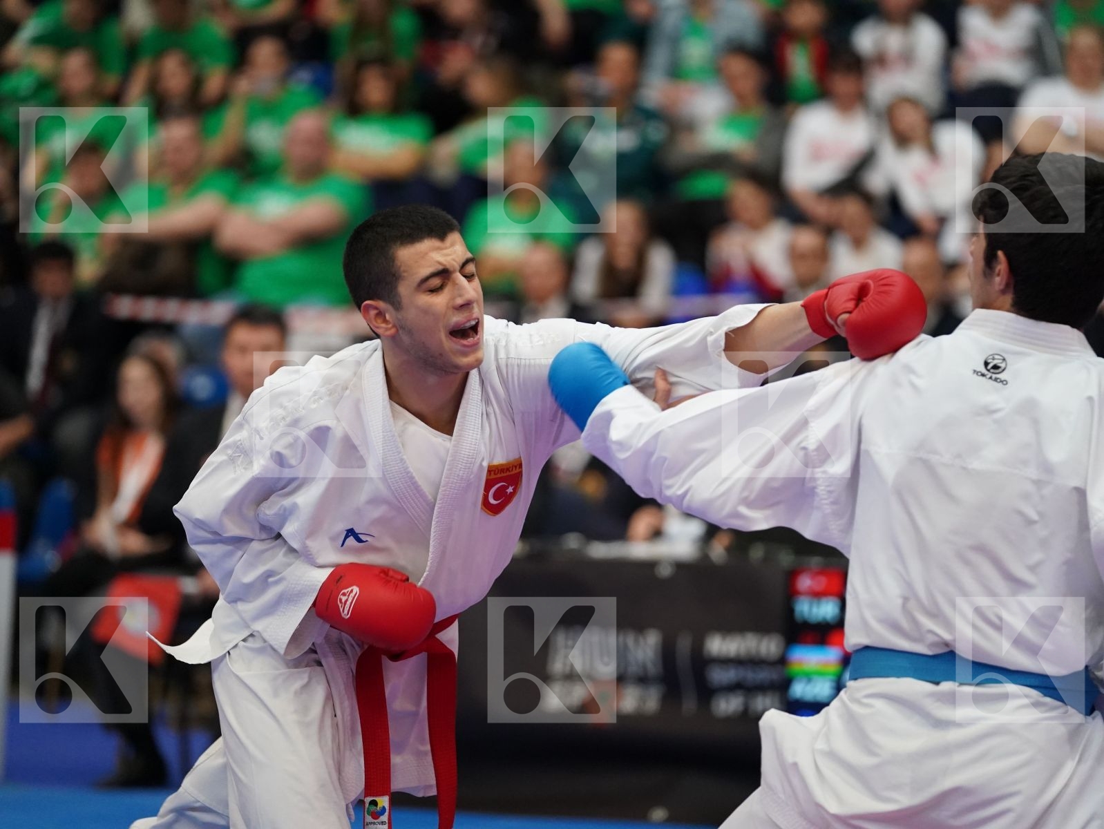 YAMAN ALPEREN (TURKEY) vs AGHAYEV FARID (AZERBAIJAN) in Junior Kumite Male -76 Kg - Final bout