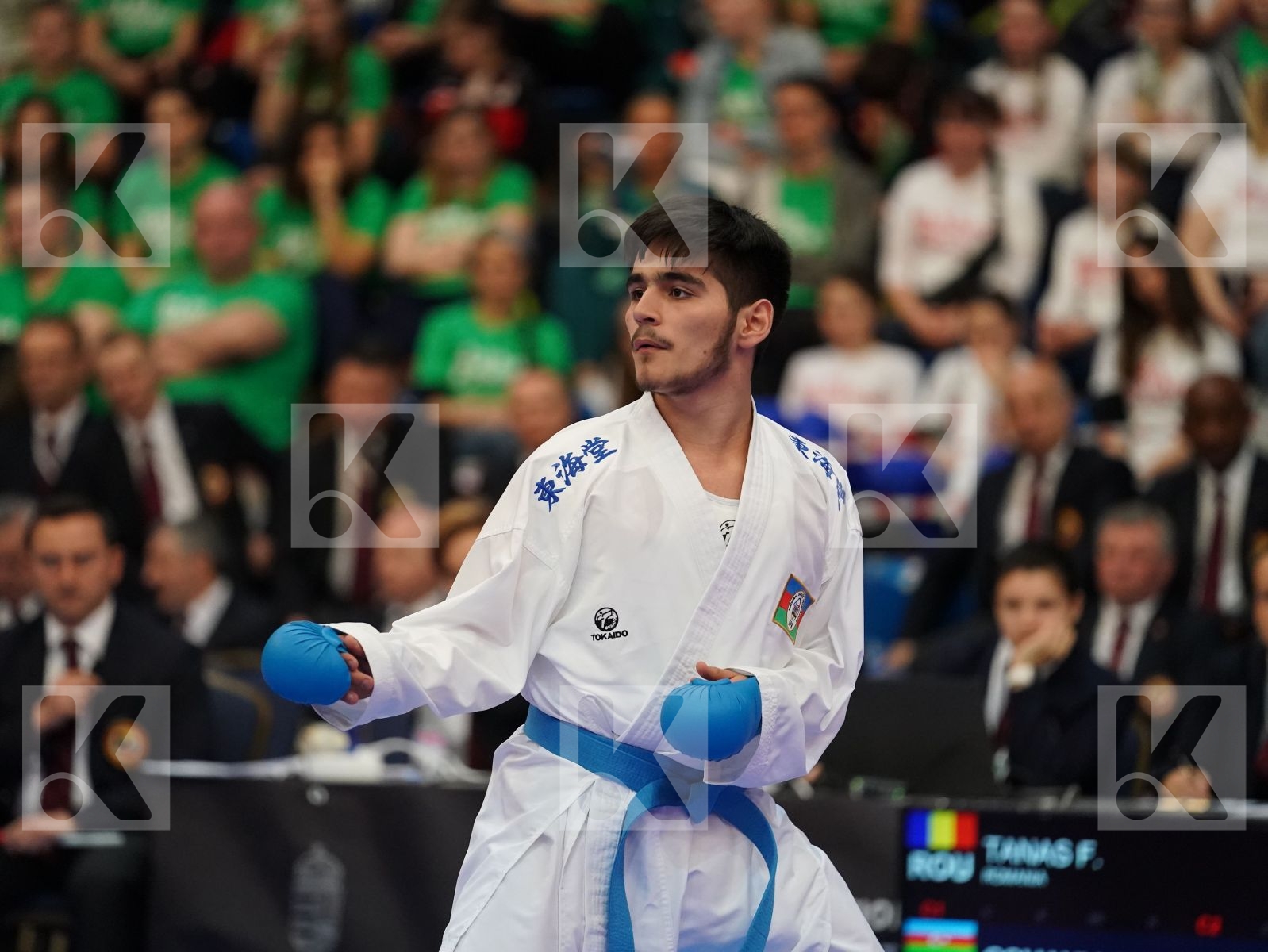 TANAS FLORENTIN (ROMANIA) vs OSMANLI OSMAN (AZERBAIJAN) in Junior Kumite Male 76+ Kg - Final bout