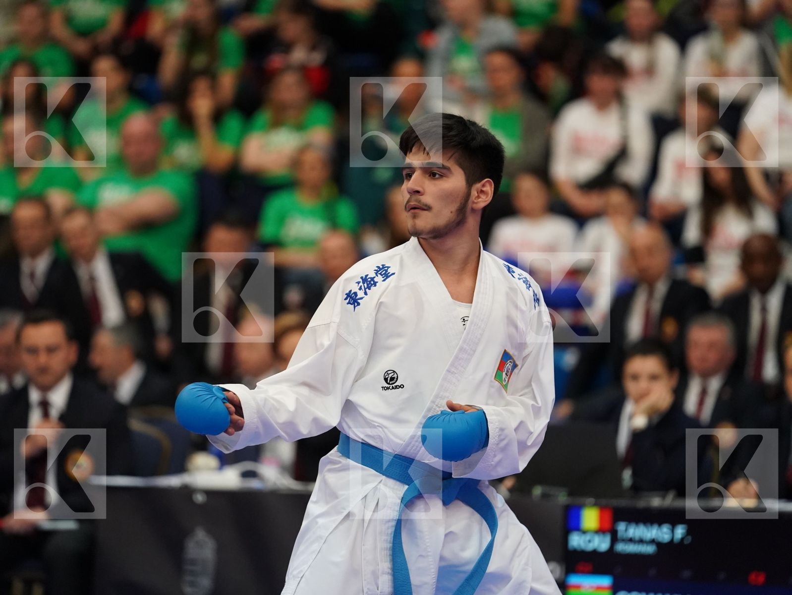 TANAS FLORENTIN (ROMANIA) vs OSMANLI OSMAN (AZERBAIJAN) in Junior Kumite Male 76+ Kg - Final bout