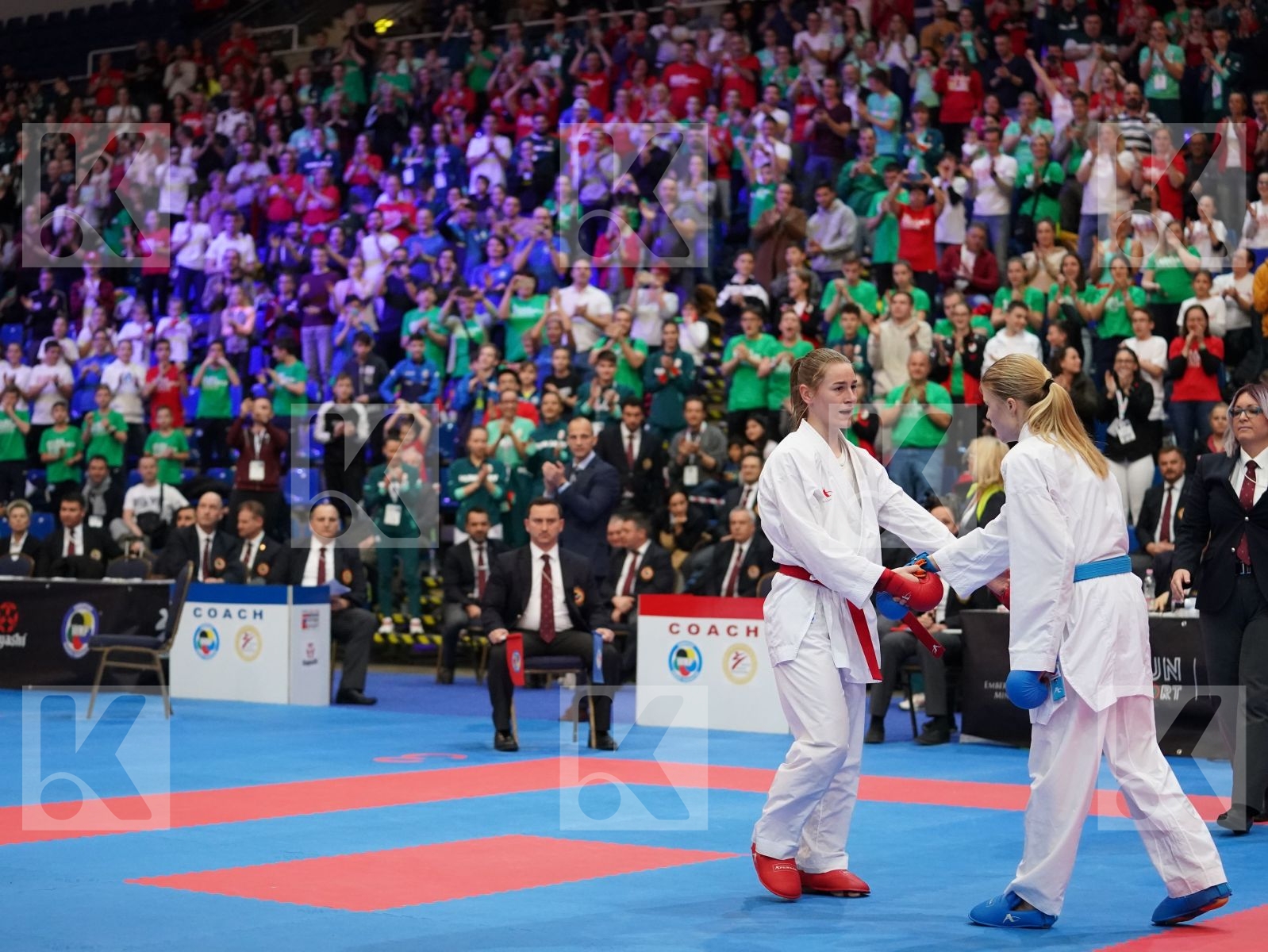 BARANYI ZSOFIA (HUNGARY) vs CHERNYSHEVA ANNA (RUSSIAN FEDERATION) in Under 21 Kumite Female -55 Kg - Final bout