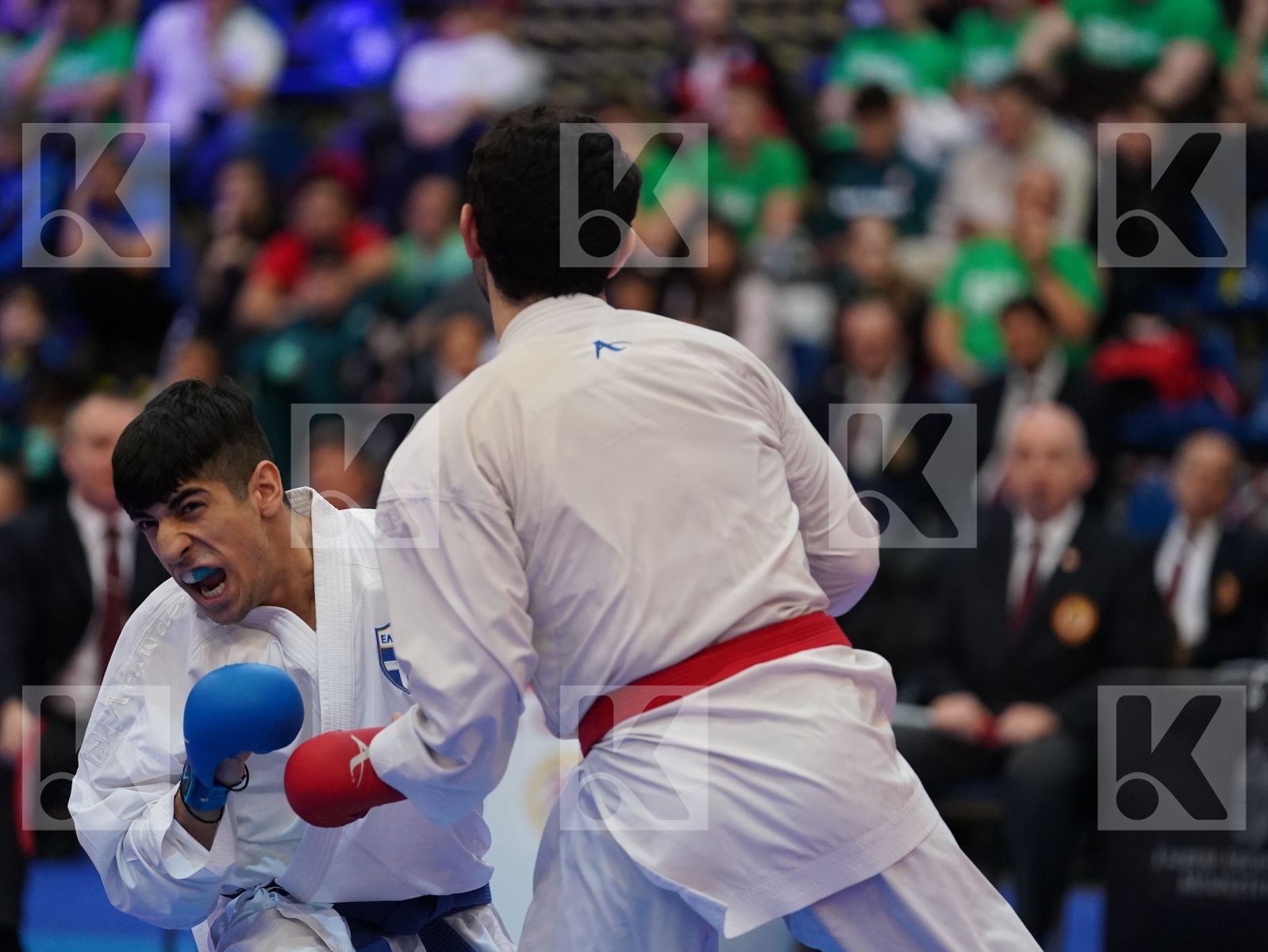 ATES OMER FARUK (TURKEY) vs XENOS CHRISTOS-STEFANOS (GREECE) in Under 21 Kumite Male -60 Kg - Final bout