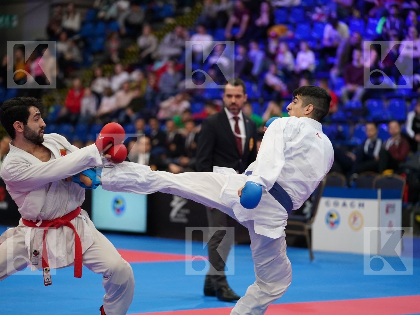ATES OMER FARUK (TURKEY) vs XENOS CHRISTOS-STEFANOS (GREECE) in Under 21 Kumite Male -60 Kg - Final bout